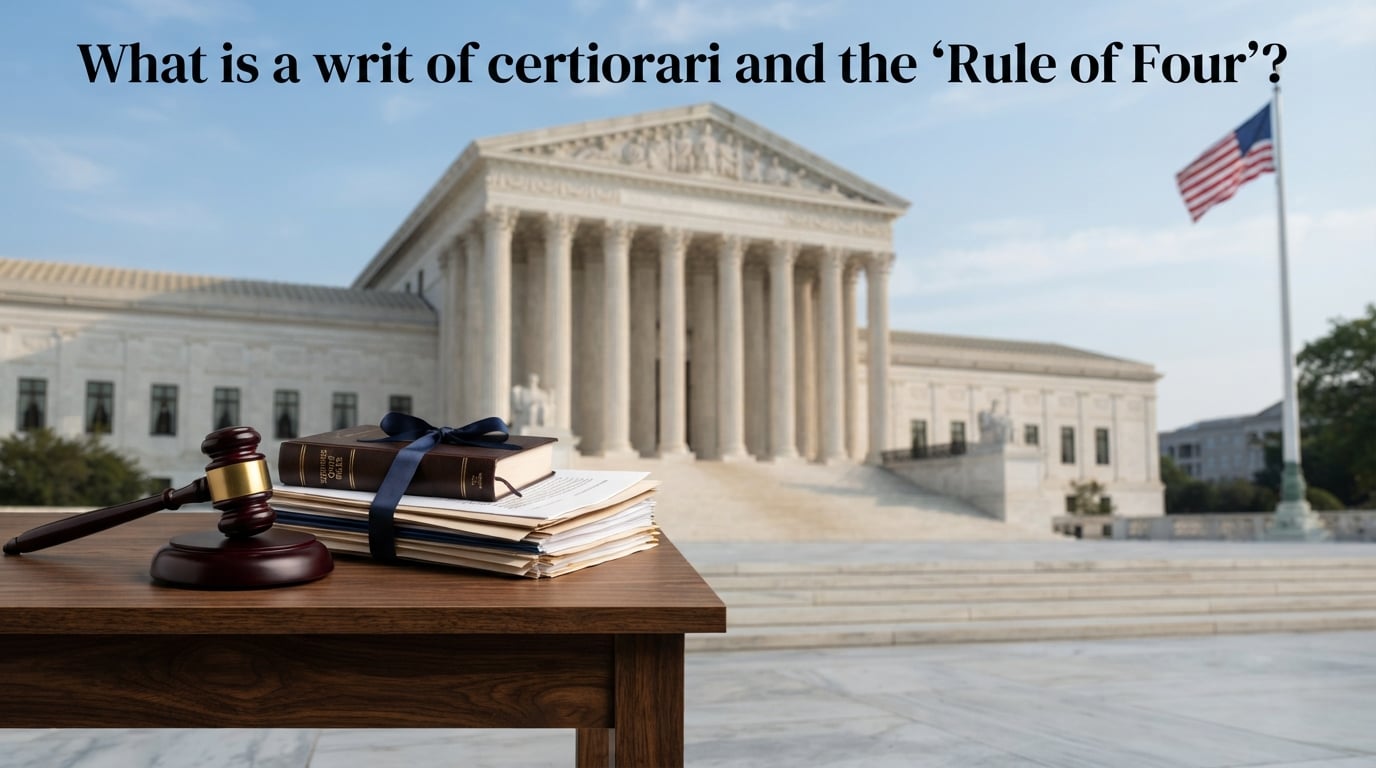 What is a writ of certiorari and the 'Rule of Four'?