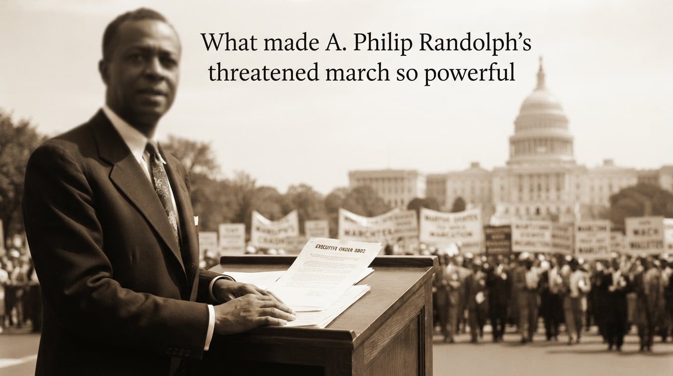 What made A. Philip Randolph's threatened march so powerful