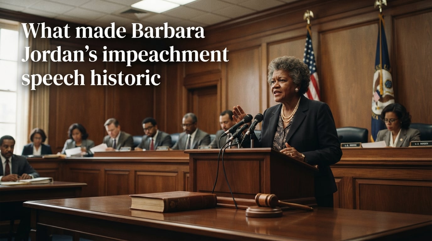 What made Barbara Jordan's impeachment speech historic