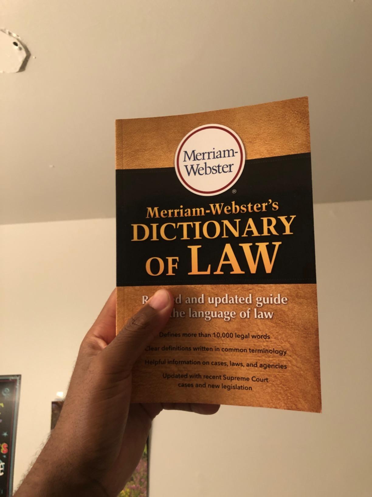 Merriam-Webster's Dictionary of Law, Newest Edition, Trade Paperback customer photo 2