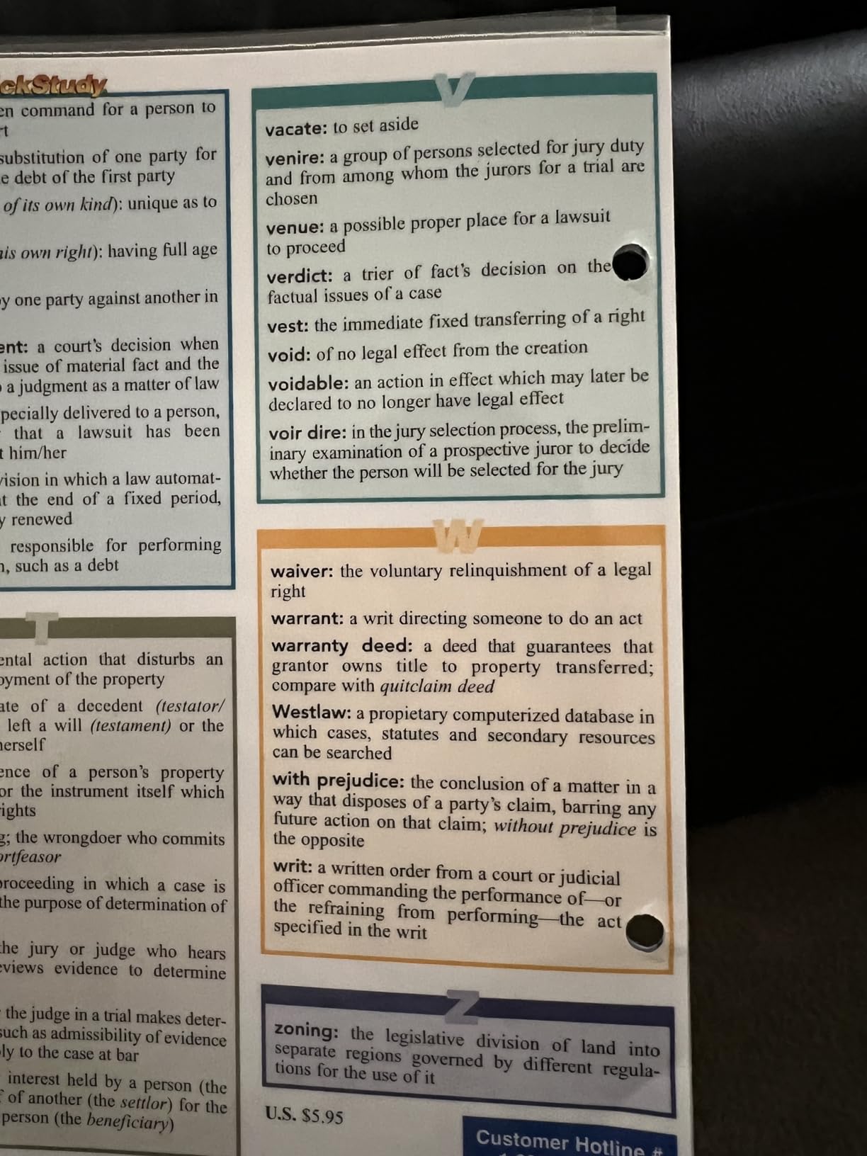 Legal Terminology: QuickStudy Laminated Reference Guide (Quick Study: Law) customer photo 2