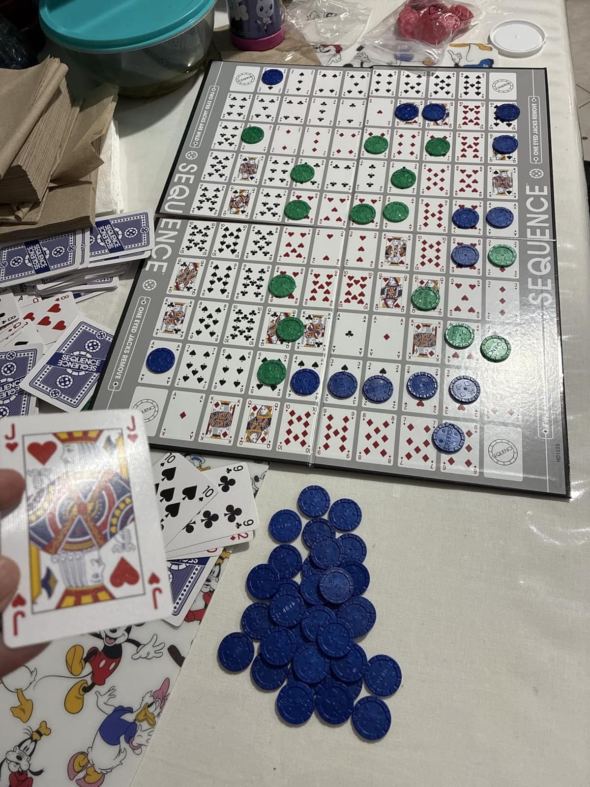 SEQUENCE- Original SEQUENCE Game with Folding Board, Cards and Chips by Jax customer photo 2