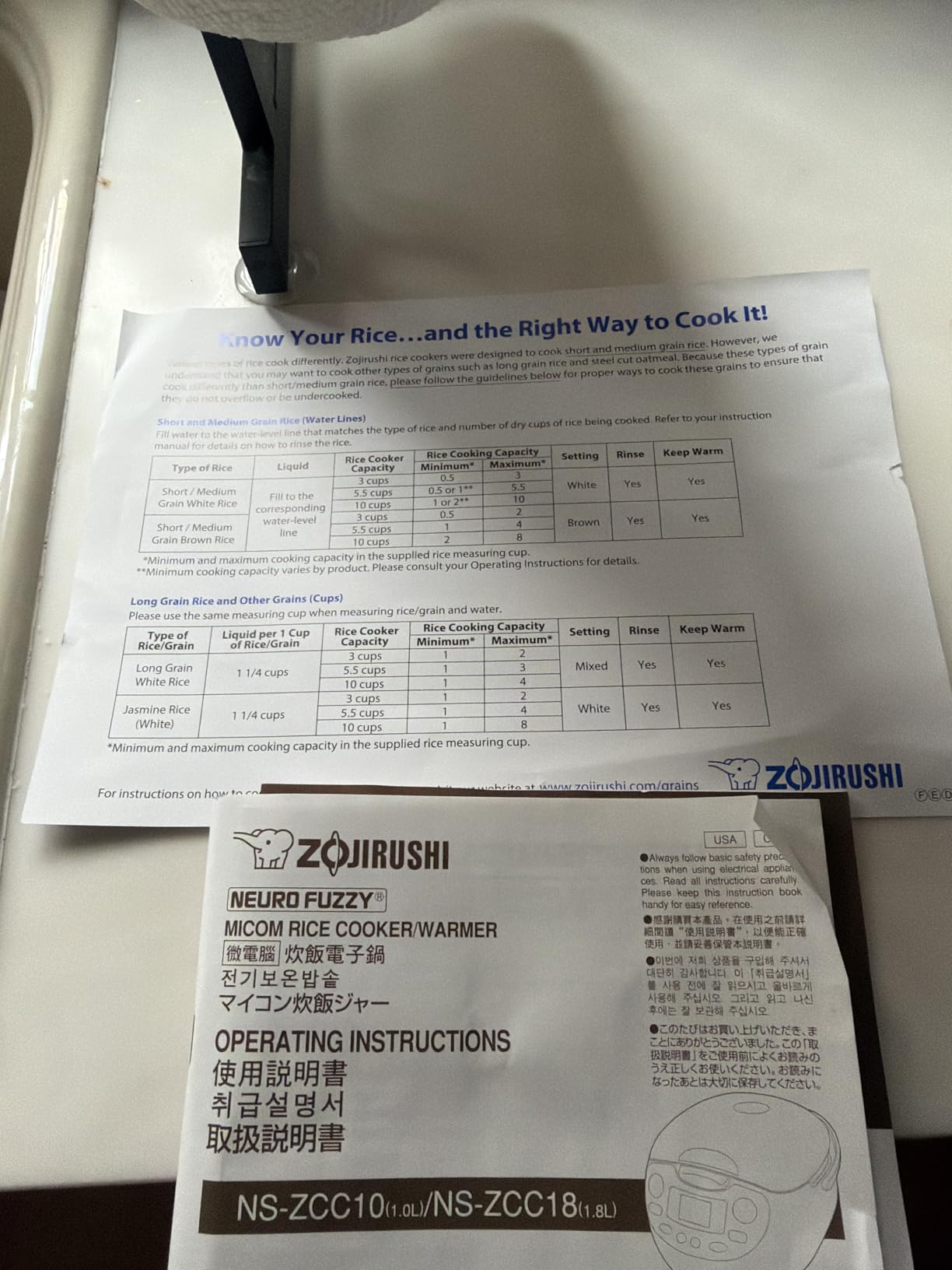 Zojirushi NS ZCC10 Neuro Fuzzy Rice Cooker and Warmer, 5.5 Cup, White customer photo 2