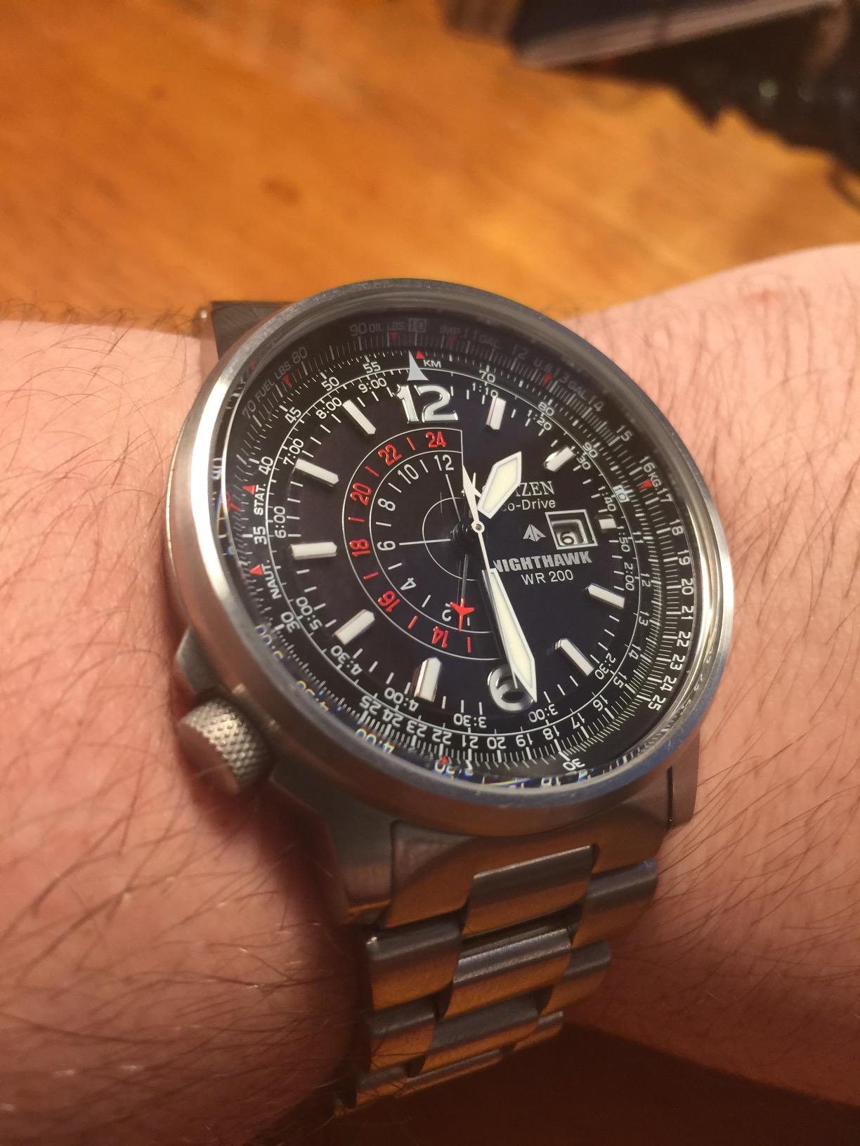 Men's Eco-Drive Promaster Nighthawk 42mm Stainless Steel BJ7000-52E customer photo 2