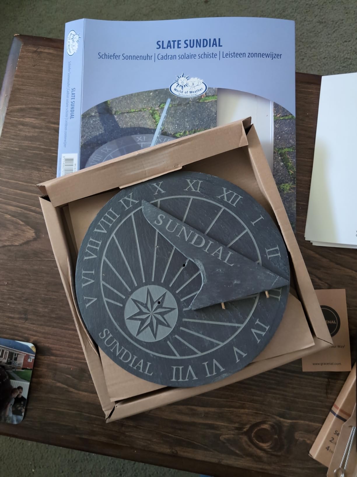 Esschert Design USA LS002 Round Slate Sundial customer photo 2