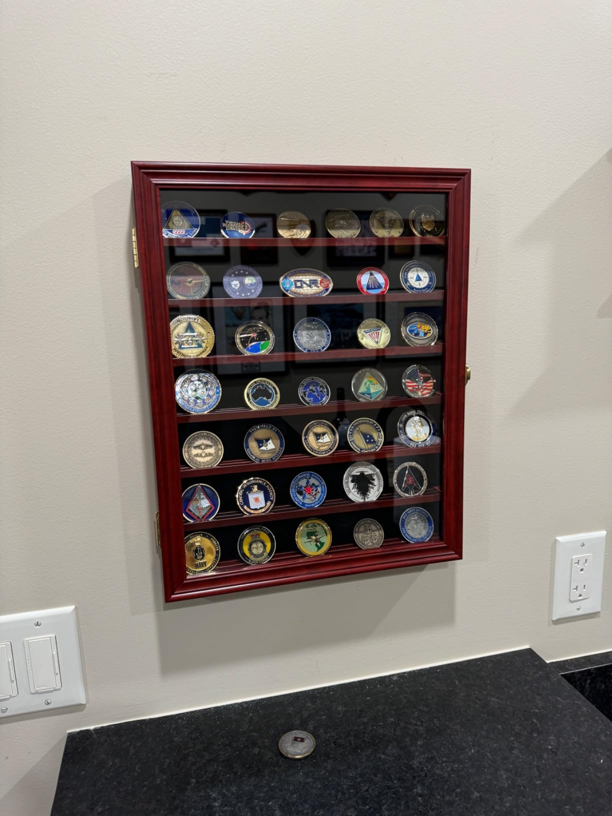 Military Challenge Coin Display Case Poker Chip Display Stand Rack Black Finish 98% UV Protection Compatible with Army Navy Air Force Marine Corps Honored Coins customer photo 2