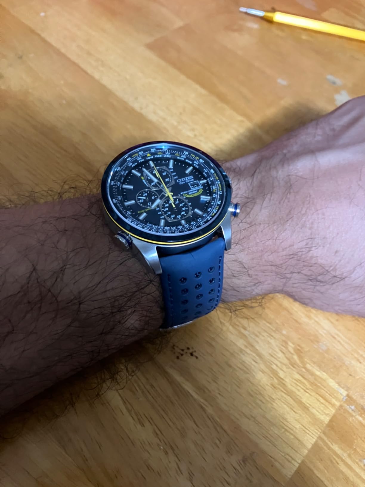 Men's Eco-Drive Sport Luxury World Chronograph Atomic Time Keeping Watch customer photo 2