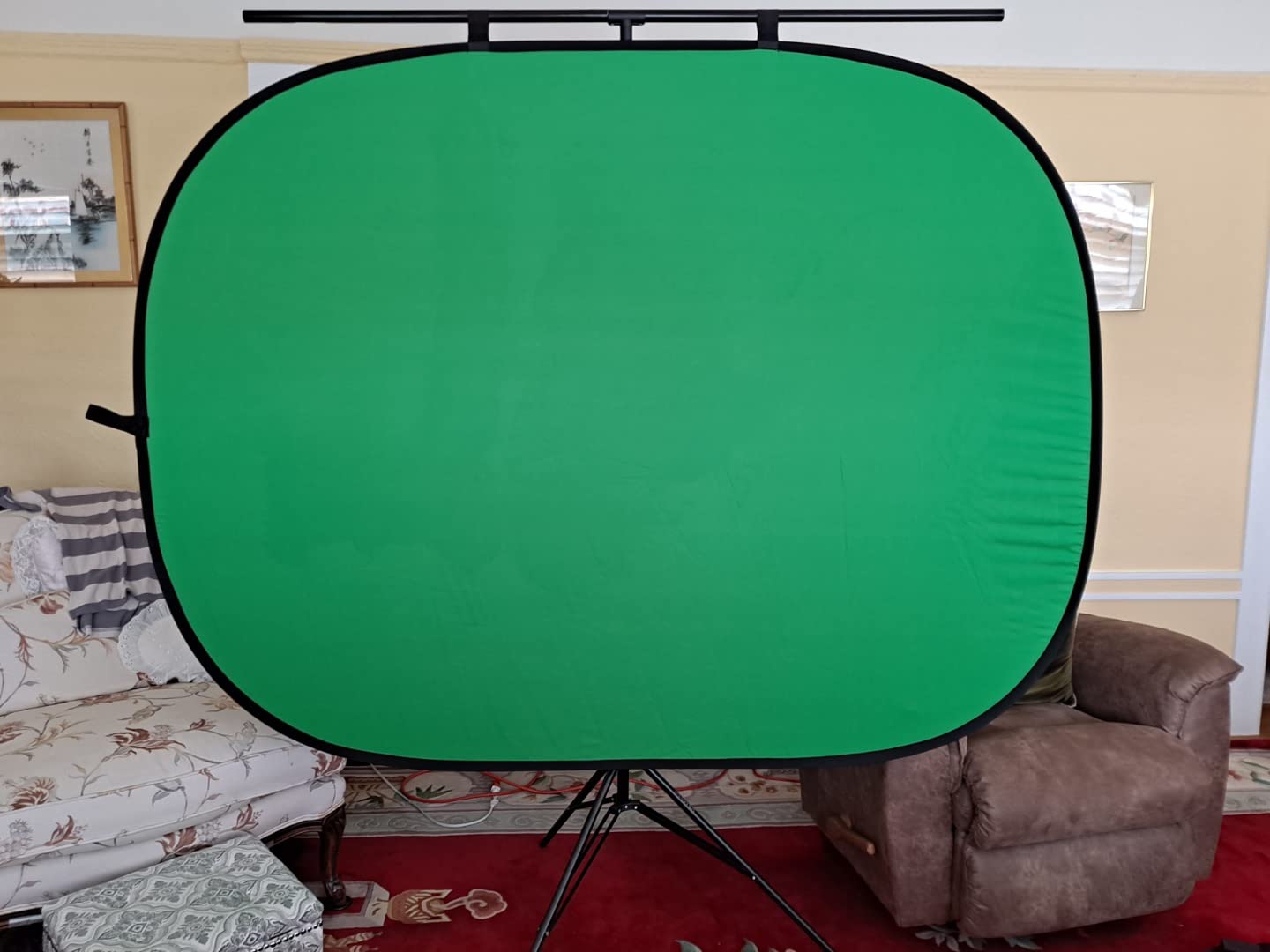 Chromakey Double Sided Green/Blue Collapsible Backdrop 5x6.6ft customer photo 2