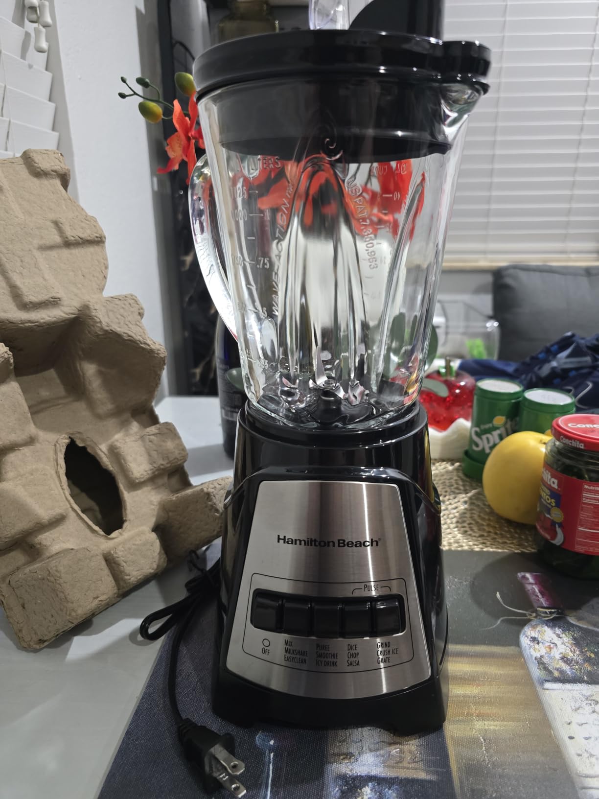 Hamilton Beach Power Elite Blender For Smoothies With Wave Action System, 40 oz. Glass Jar, 12 Functions Including Puree, Crush Ice, 700 Watts, Black, 58148AG customer photo 1