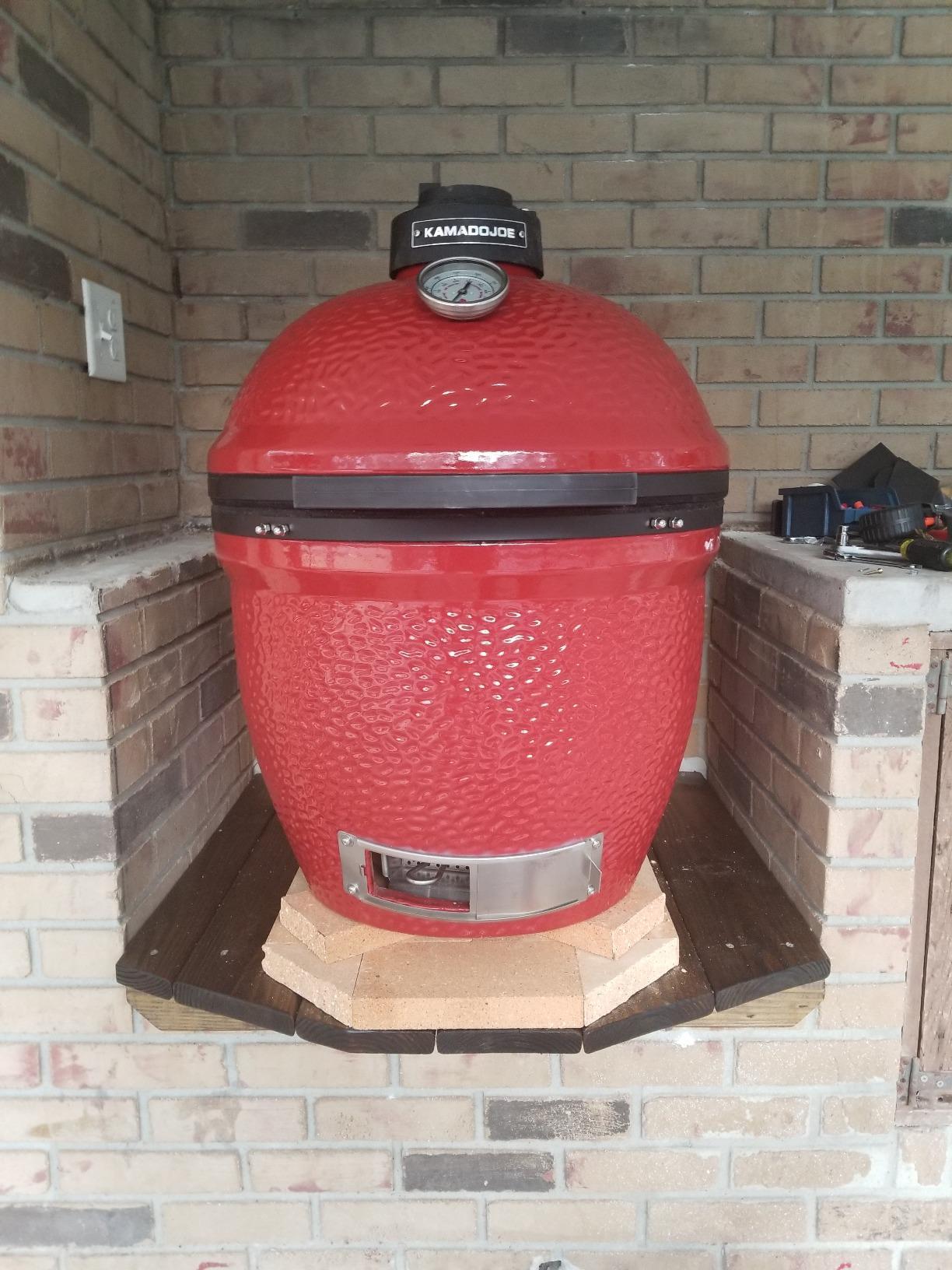 Kamado Joe Classic Joe I 18-Inch Ceramic Charcoal Grill and Smoker with Cart, Red, KJ23RH customer photo 2