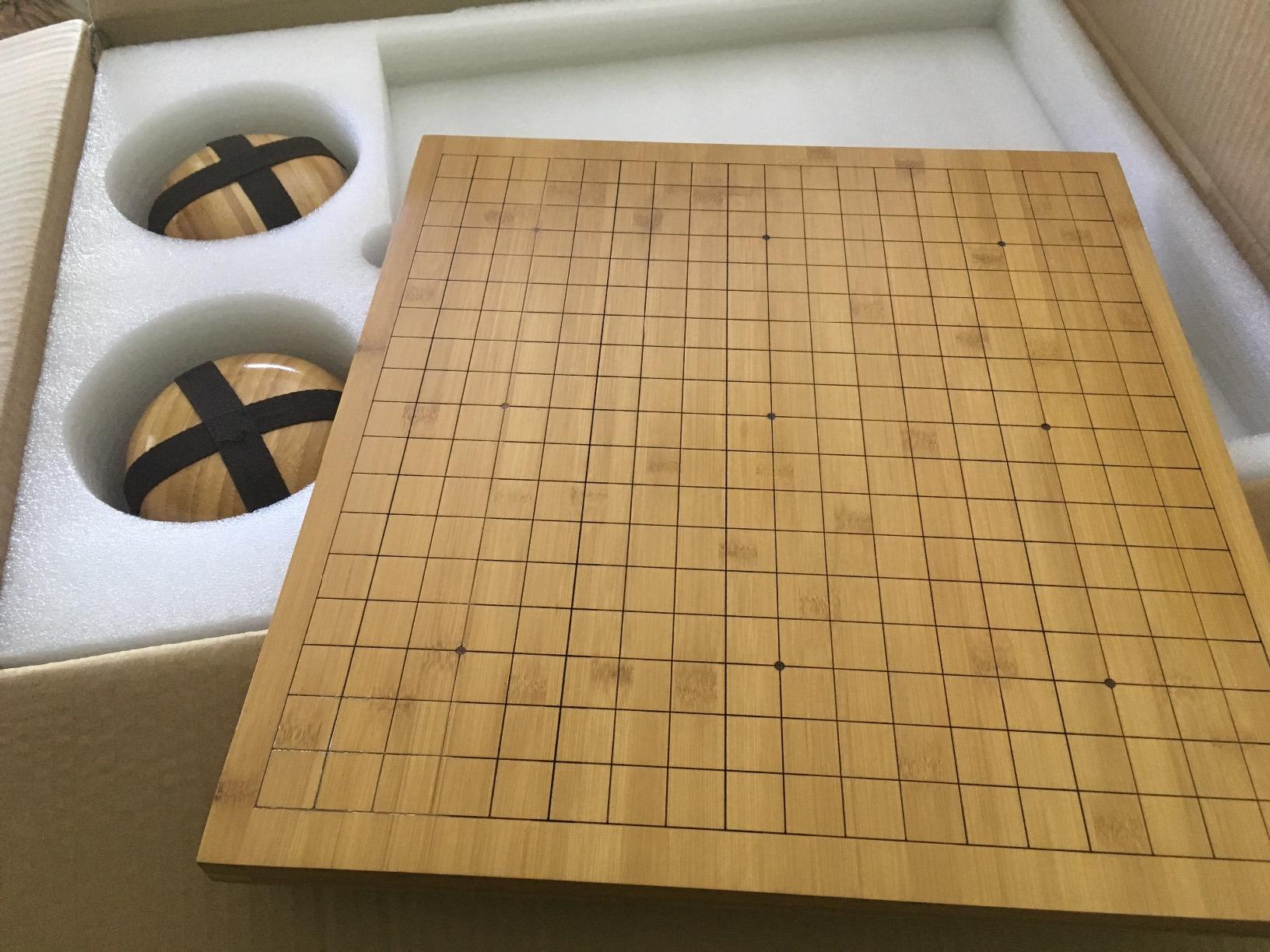 Yellow Mountain Imports Bamboo 0.8-Inch Etched Reversible 19x19 / 13x13 Go Game Set Board with 9.2mm Double Convex Yunzi Stones and Bamboo Wood Bowls Set - Classic Strategy Board Game (Baduk/Weiqi) customer photo 2