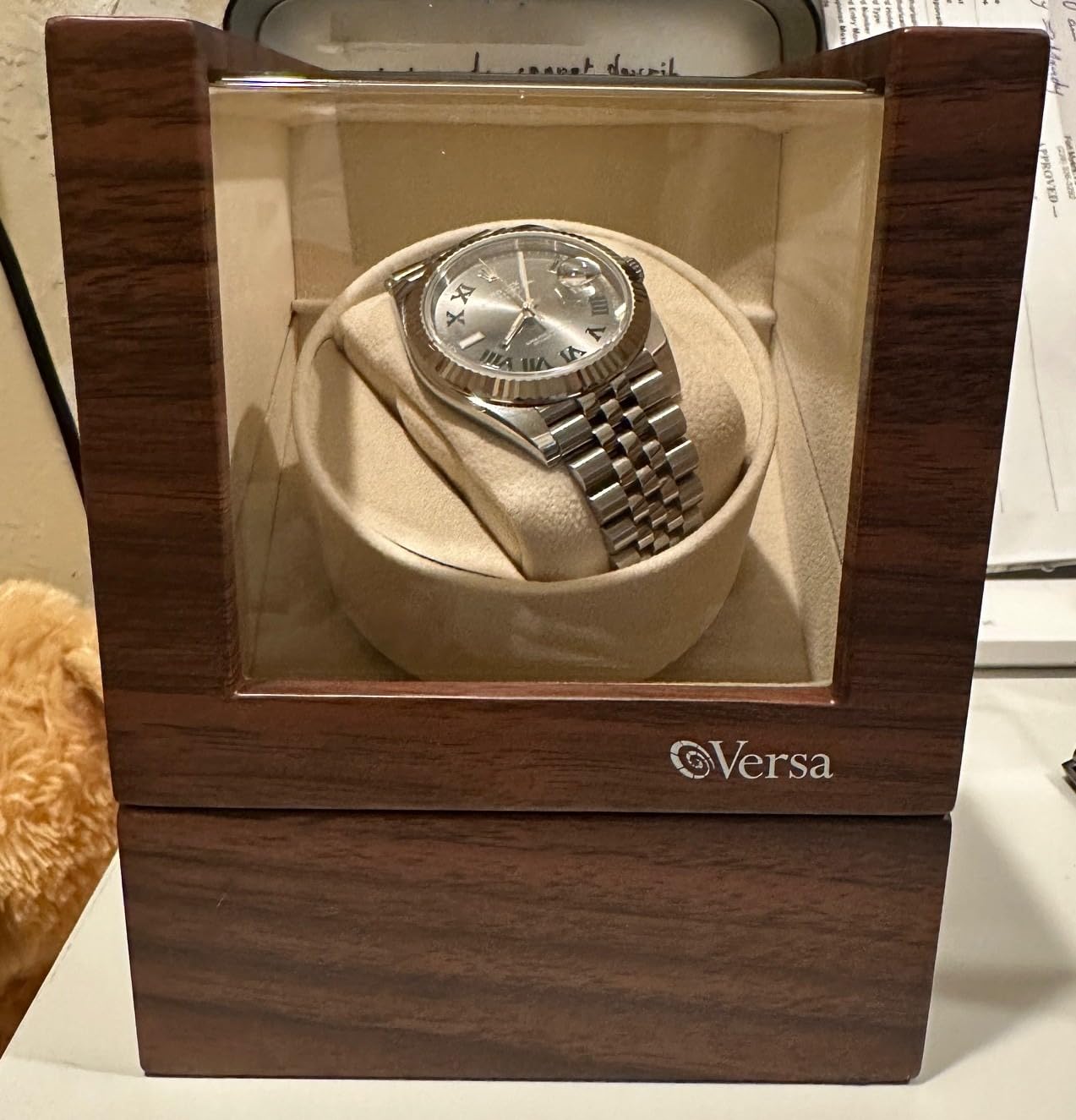 Single Watch Winder by Versa - Elite Automatic Watch Winder - Quiet Japanese Motor - 12 Settings - Compatible with Rolex's, Cartier, Omega, and More customer photo 2