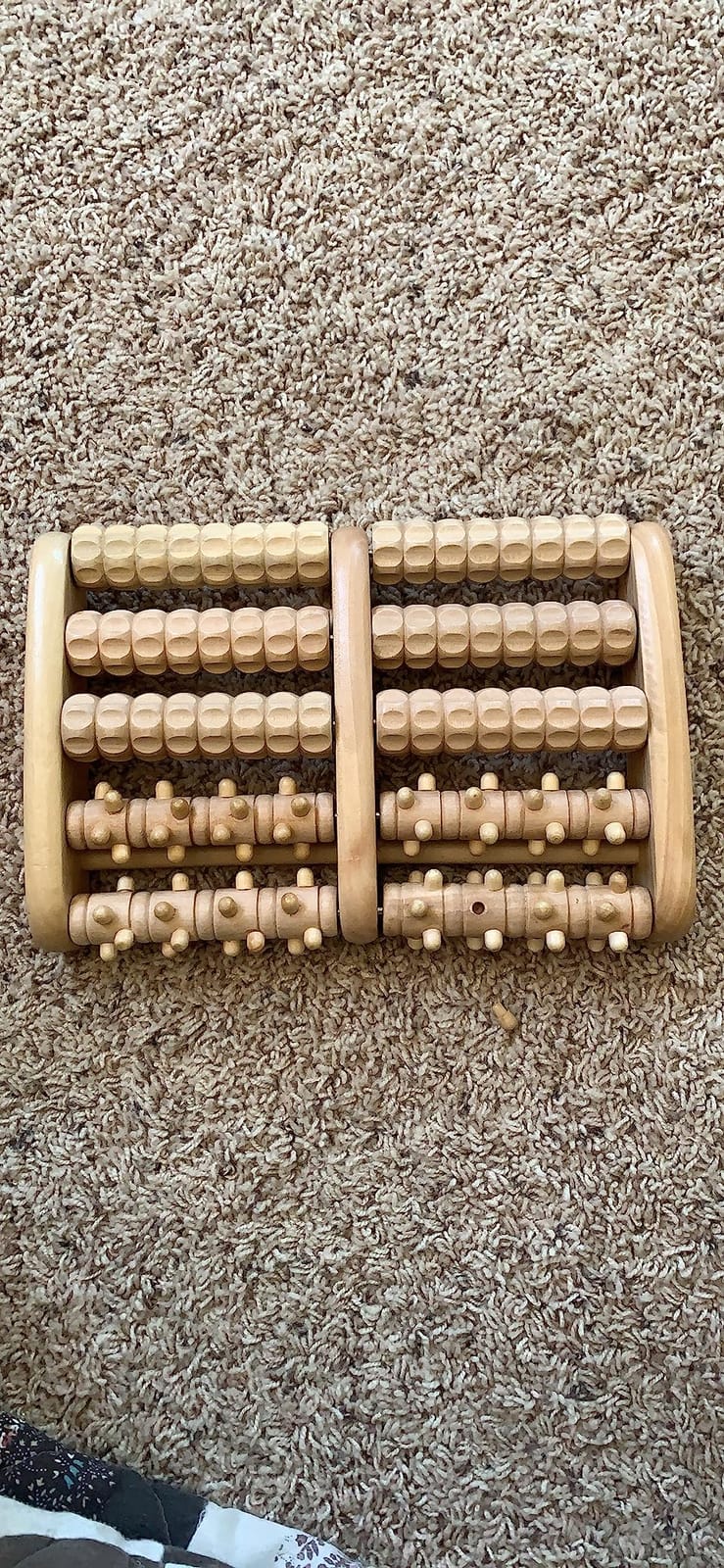 TheraFlow Foot Roller for Plantar Fasciitis Relief and Neuropathy Pain Relief for Feet - Wooden Foot Massager Roller Acupressure Tool with Reflexology Chart - Mom Gifts for Women and Men customer photo 1