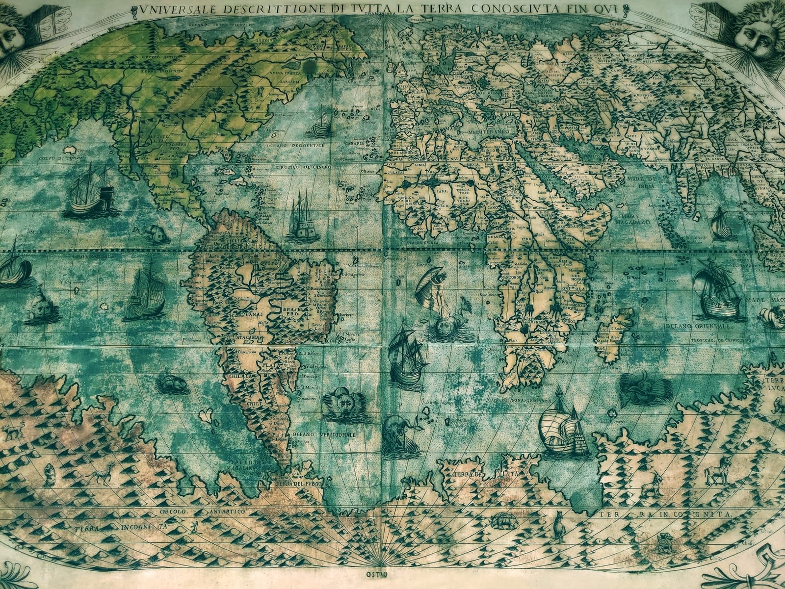 Italian Old World Exploration Angel and Cherub Map by Paolo Forlani c. 1565 | Universale Descrittione Di Tutta la Terra Conosciuta Fin Qui | Historical Cartographic Vintage Wall Decor (24 x 36 inches) customer photo 1