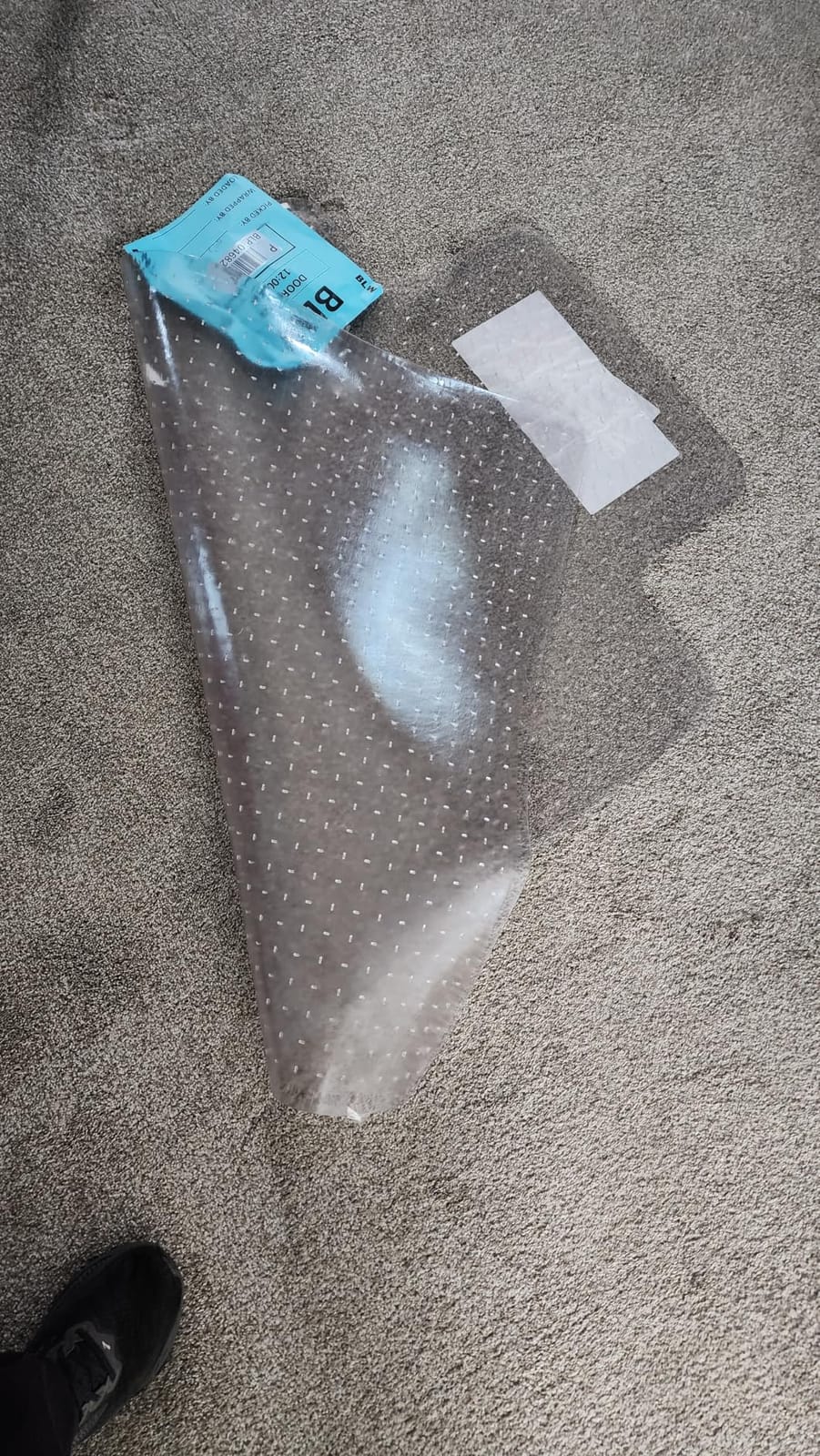 Staples Office Chair Mat, Clear, 48x36 Inch, Low-Pile Carpet, with Lip | Extended under-desk coverage and smooth glide for carpeted office floors. customer photo 2