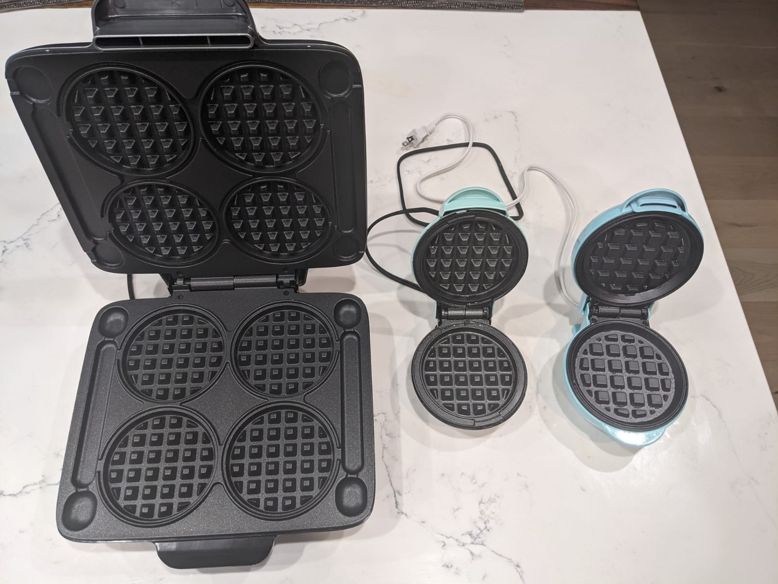Dash Mini Waffle Maker- Compact Electric Iron for Creative Homemade Treats - Nonstick Surface - Easy-to-Clean - Perfect for Kids & Families - Red customer photo 1