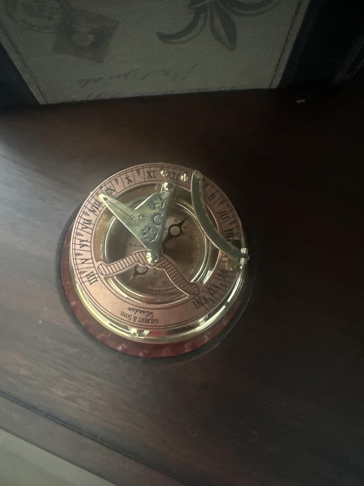 Brass Nautical - Antique Brass & Copper Sundial Compass, Sundial Clock in Box Gift Sun Clock Ship Replica Watch customer photo 1