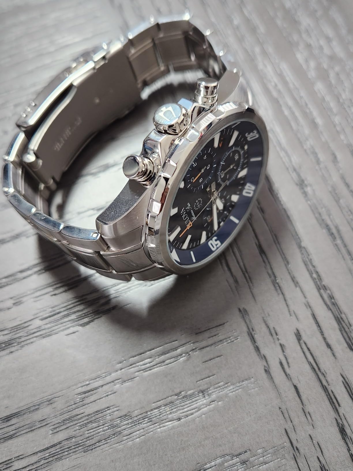 Men's Marine Star Series B Stainless Steel 6-Hand Chronograph Quartz Watch, Blue Dial Style: 96B256 customer photo 1
