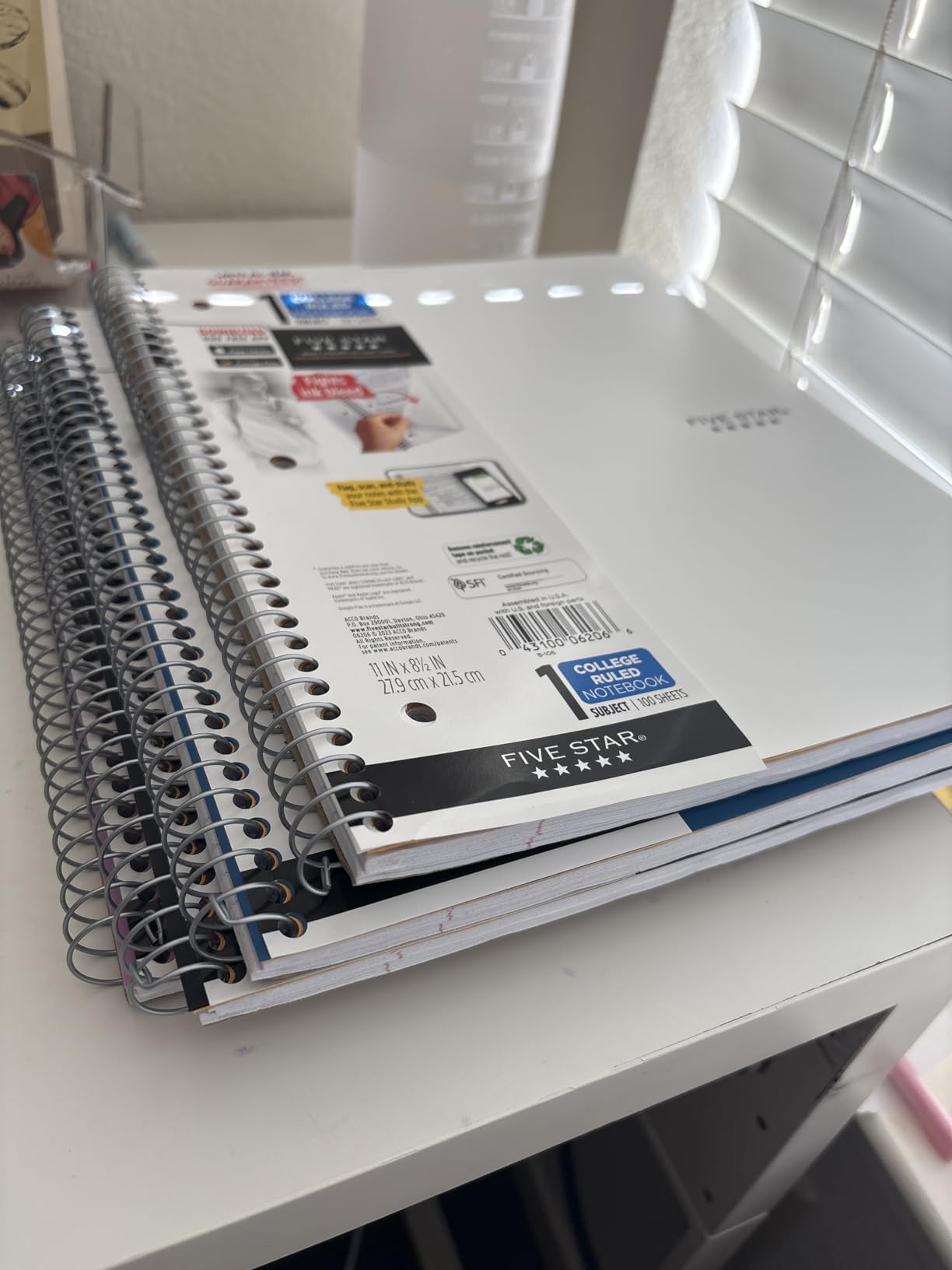 Five Star Spiral Notebook + Study App, 1 Subject, College Ruled Paper, 8.5