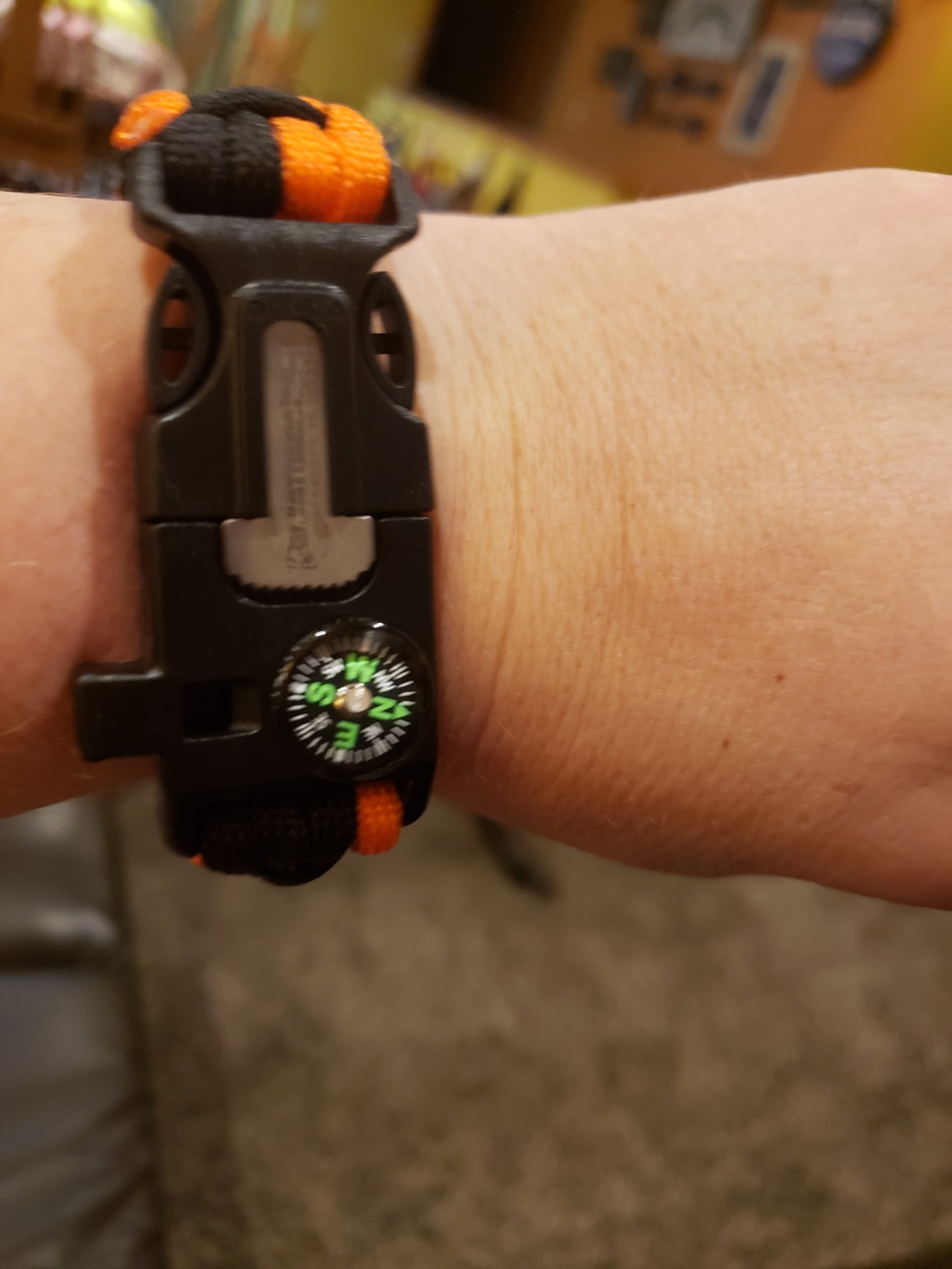 Atomic Bear Paracord Bracelet (2 Pack) - Adjustable - Fire Starter - Loud Whistle - Perfect for Hiking, Camping, Fishing and Hunting - Black & Black+Orange customer photo 1