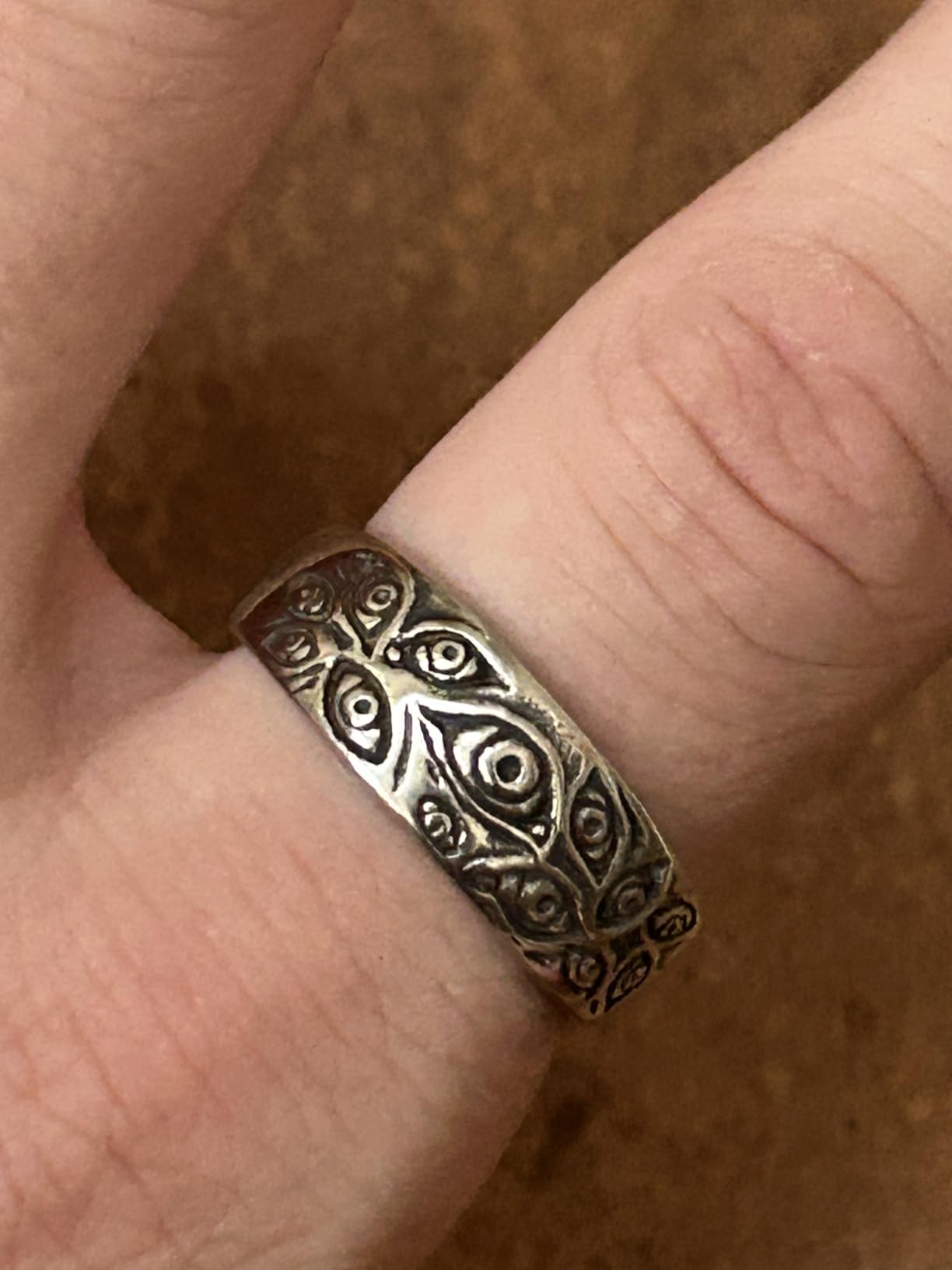 Men's Vintage Engraved Eye of God Ring Black Gold Silver Tone customer photo 2