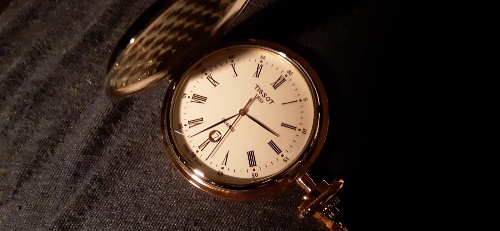 Tissot Unisex-Adult Savonnette Brass Pocket Watch Rose Gold & Silver T8624102901300 customer photo 1