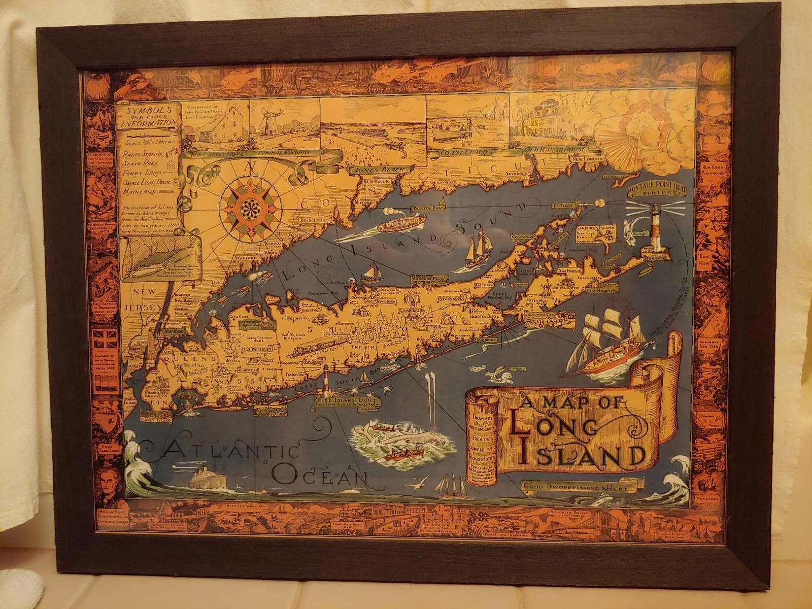 Long Island, New York - Pictorial Map, 1933 - Historical Map Print - 24in x 18in customer photo 1
