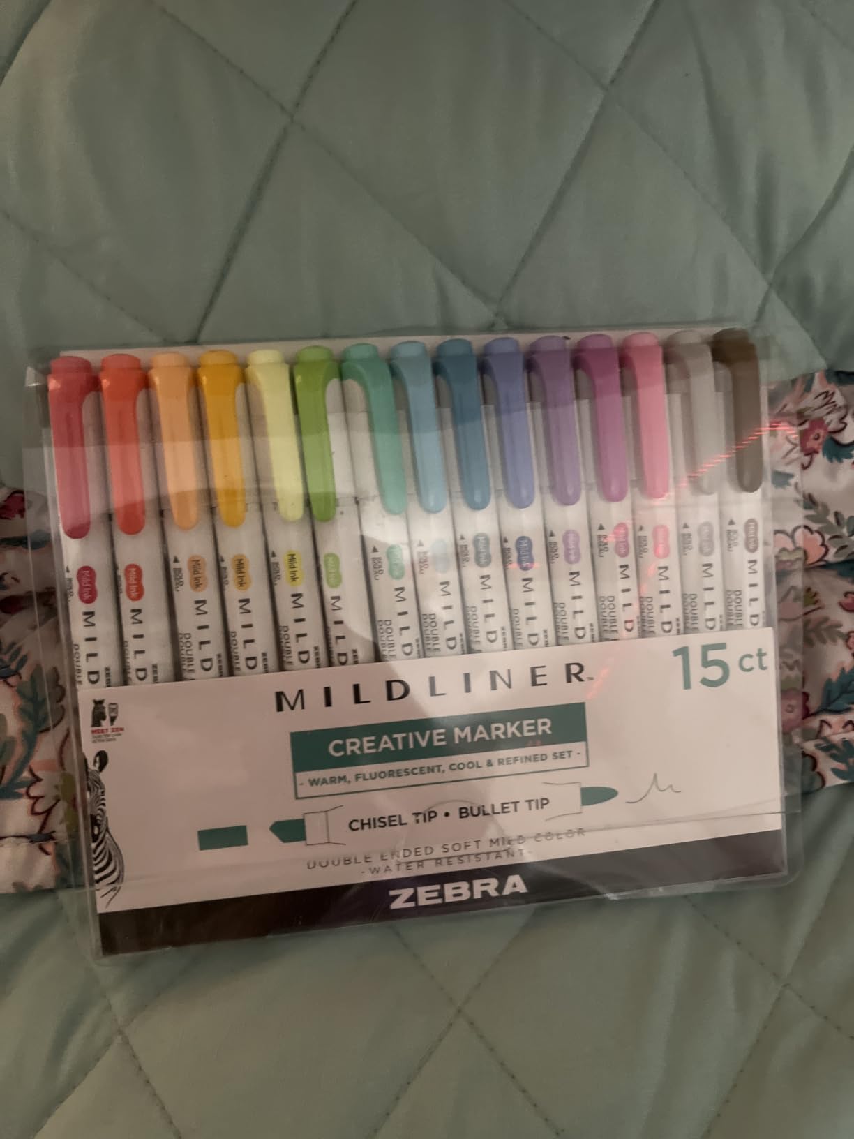 Zebra Pen MILDLINER No Bleed Highlighter, Assorted Colors, Dual Tip, 15-Pk | Broad and Fine Point Tip Marker Set, Ideal for Bible Highlighting, Journaling, School, Teacher & Office Supplies customer photo 1