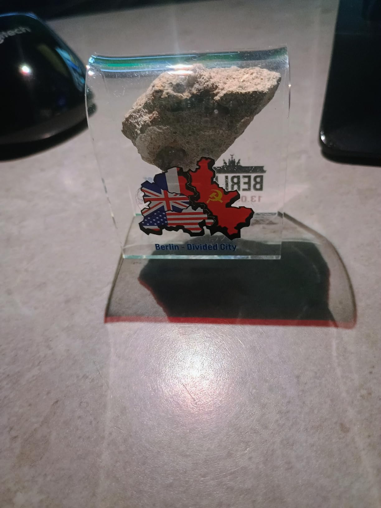 Original Piece of the Berlin Wall - Authentic Souvenir from the Real Wall in Germany Mounted in Acrylic Display (Small (2X2), Divided City) customer photo 2