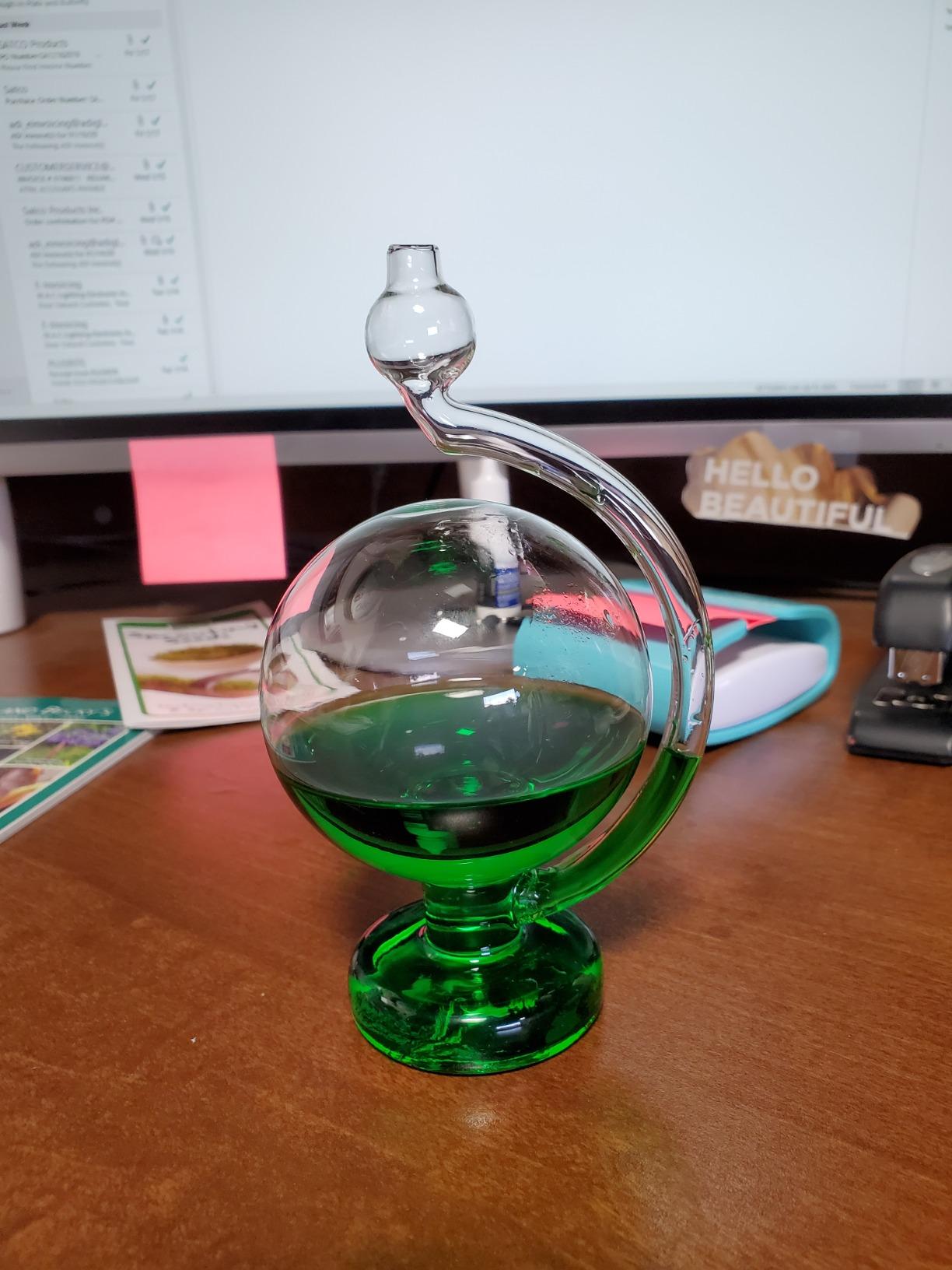 Storm Glass Forecaster Predicting Weather Forecasting Home Ornament Local Cool Monitor Bottle Visual Live Report Reporting Box Ball Indoor Desktop for Kids Toy customer photo 2