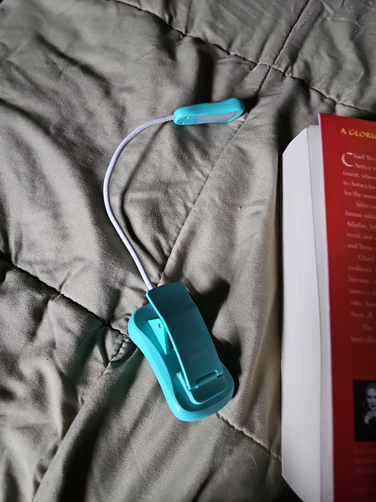 Vekkia Rechargeable Book Light for Reading in Bed (Blue) | 3 Color x 3 Brightness/Lightweight Reading Light, Up to 70 Hours Lighting/Great for Readers, Travel customer photo 1