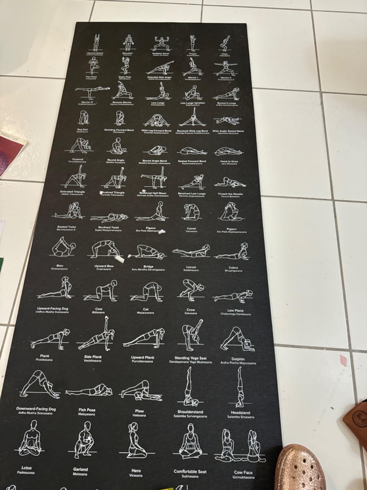 NewMe Fitness Yoga Mat for Women and Men - Large, 5mm Thick, 68 Inch Long, Non Slip Exercise Mats w/ 70 Printed Yoga Poses for Pilates, Workout and Stretching - Home and Gym Essentials customer photo 2