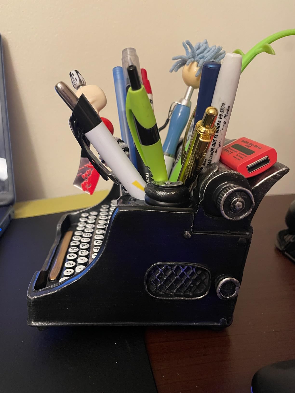 Vintage Typewriter Pencil Holder for Desk - 4.5