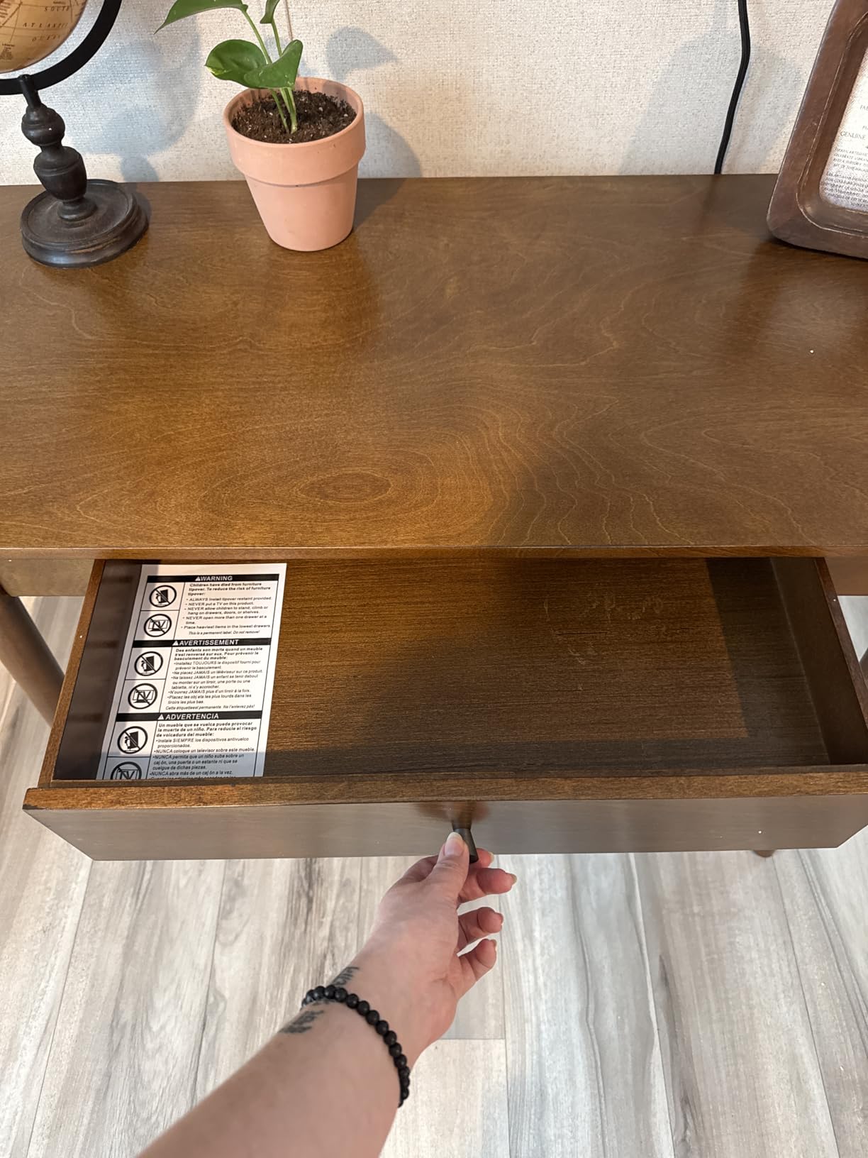 Melissa Mid Century Walnut Desk by Linon customer photo 1