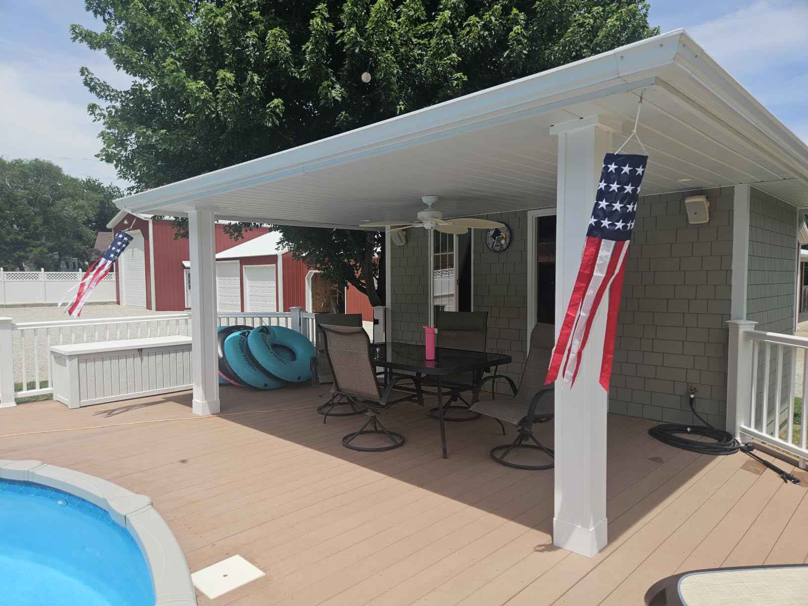 HOOSUN 4th of July Decorations, 60 Inch American Windsock Heavy Duty, Wind Socks for Outside Patriotic Memorial Day Decor, American Flag USA Windsock With Embroidered Stars, Red White and Blue Wind Sock customer photo 2