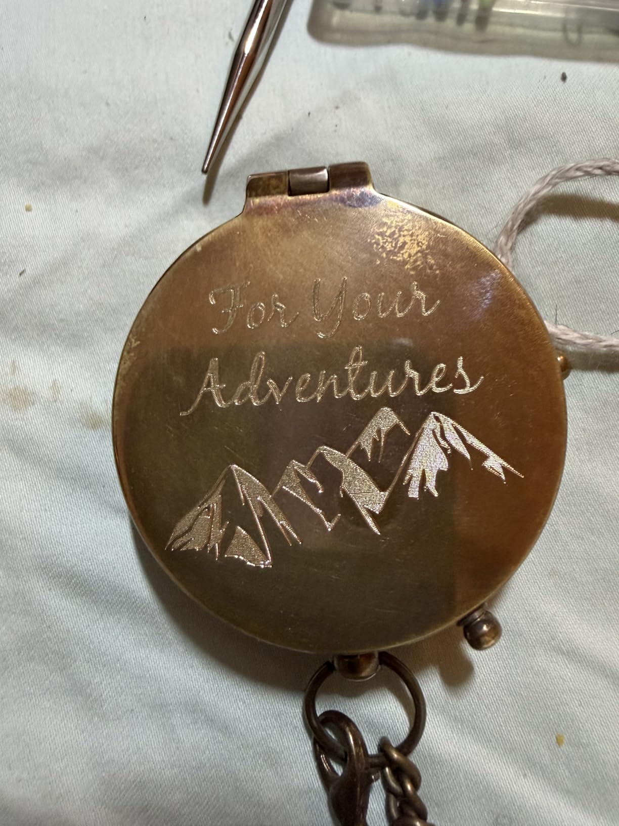 Custom Engraved Compass for Men - Personalized Brass Pocket Compass Gift | Vintage Antique Engravable Keepsake customer photo 2