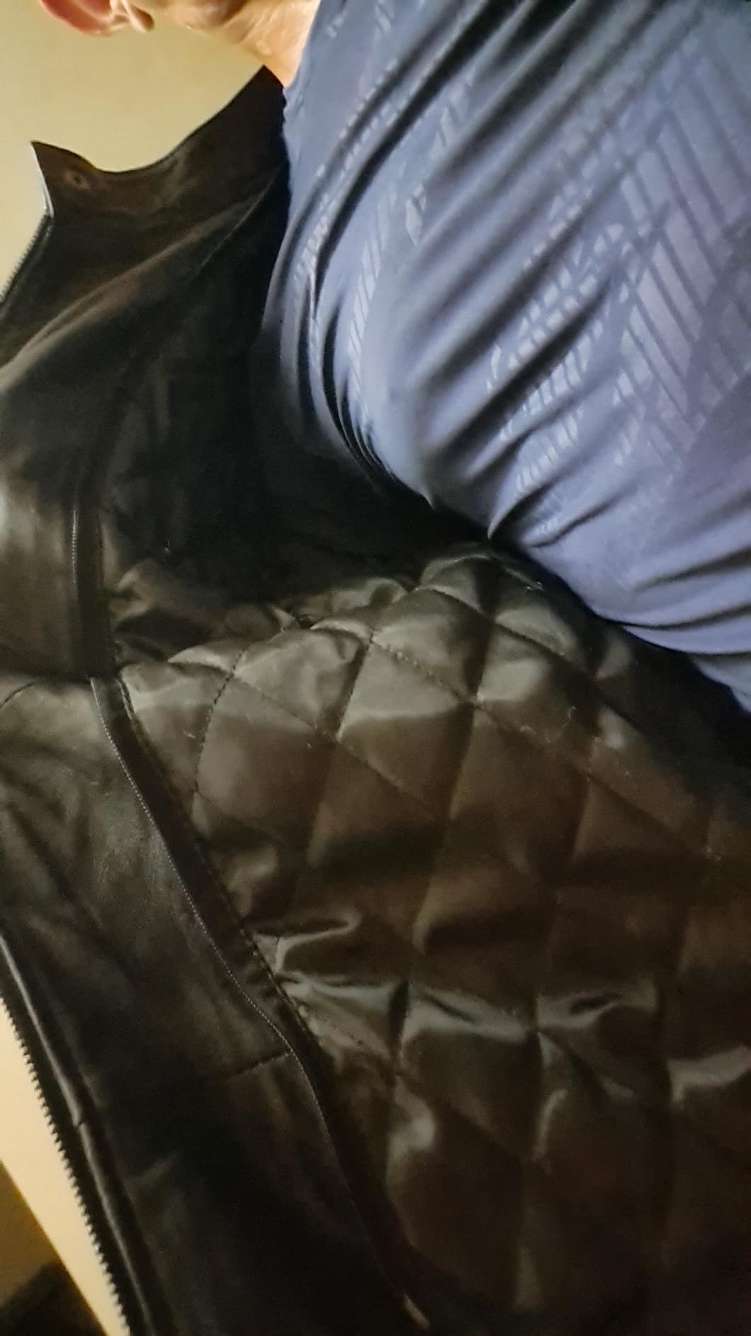 Mens Genuine Lambskin Leather Motorcycle Jacket with Removable Hood in Black Brown customer photo 2