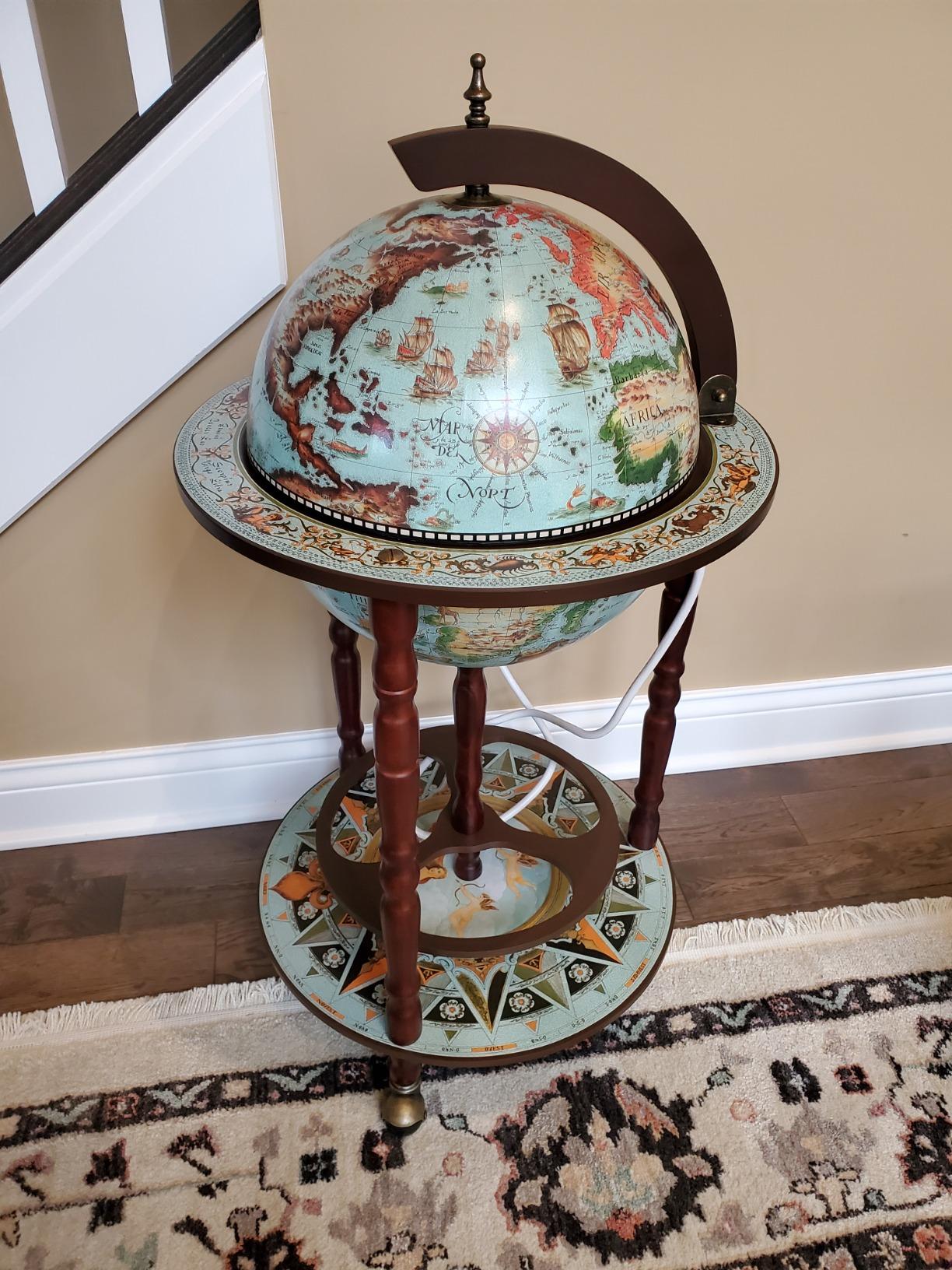Design Toscano SJ360015 Sixteenth Century Cielo Replica Globe Bar Liquor Cabinet, 18 Inches Diameter, 36 Inches Tall, Blue Finish customer photo 1