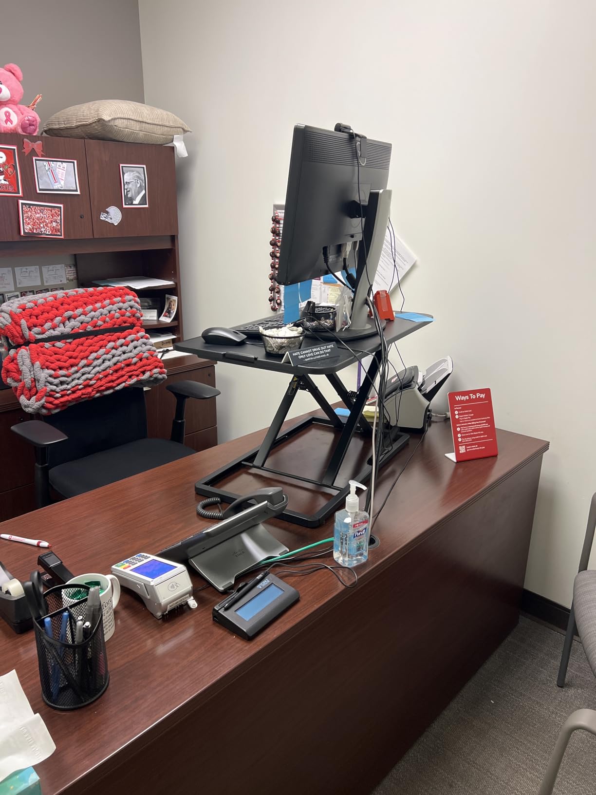 VIVO Black 29 in Single Top Standing Desk Converter, DESK-V000U, Economy, Height Adjustable, Sit Stand Tabletop Monitor and Laptop Riser Workstation, No Assembly Required, Black Frame customer photo 2