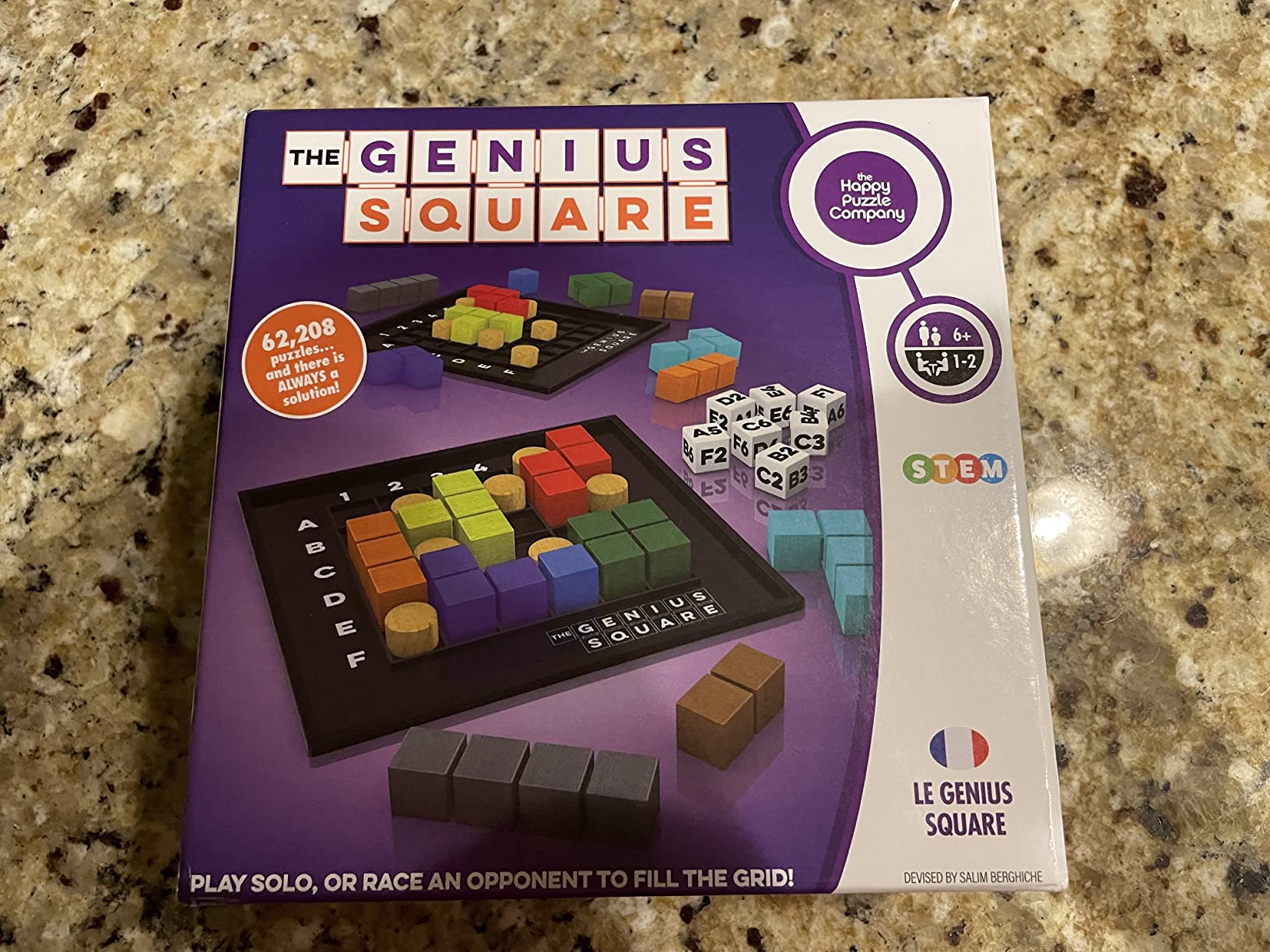 The Genius Square from the Happy Puzzle Company | Game of the Year Award Winner | 60000+ Solutions | STEM Puzzle Game for 1-2 Players | Ages 6 - Adult | Roll the dice and Race to Fill the Grid! customer photo 1