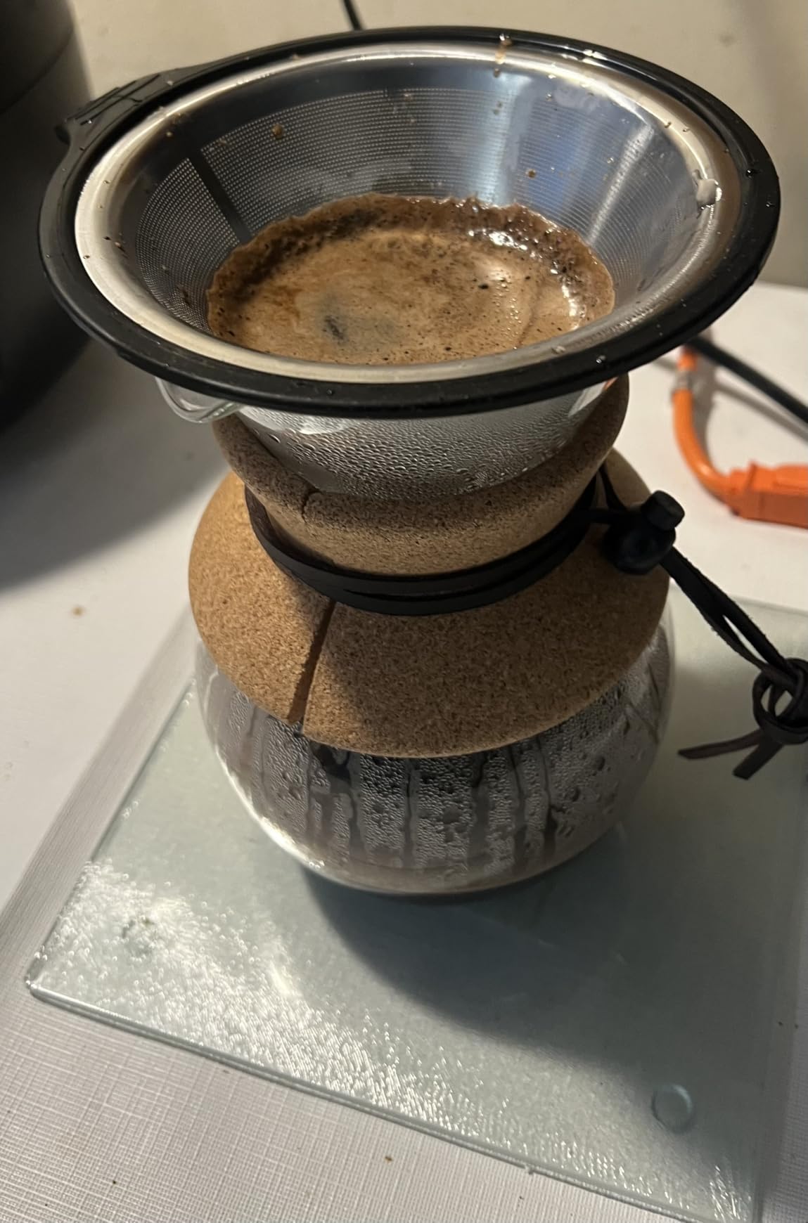 Bodum 34oz Pour Over Coffee Maker, High-Heat Borosilicate Glass with Reusable Stainless Steel Filter and Cork Grip customer photo 2