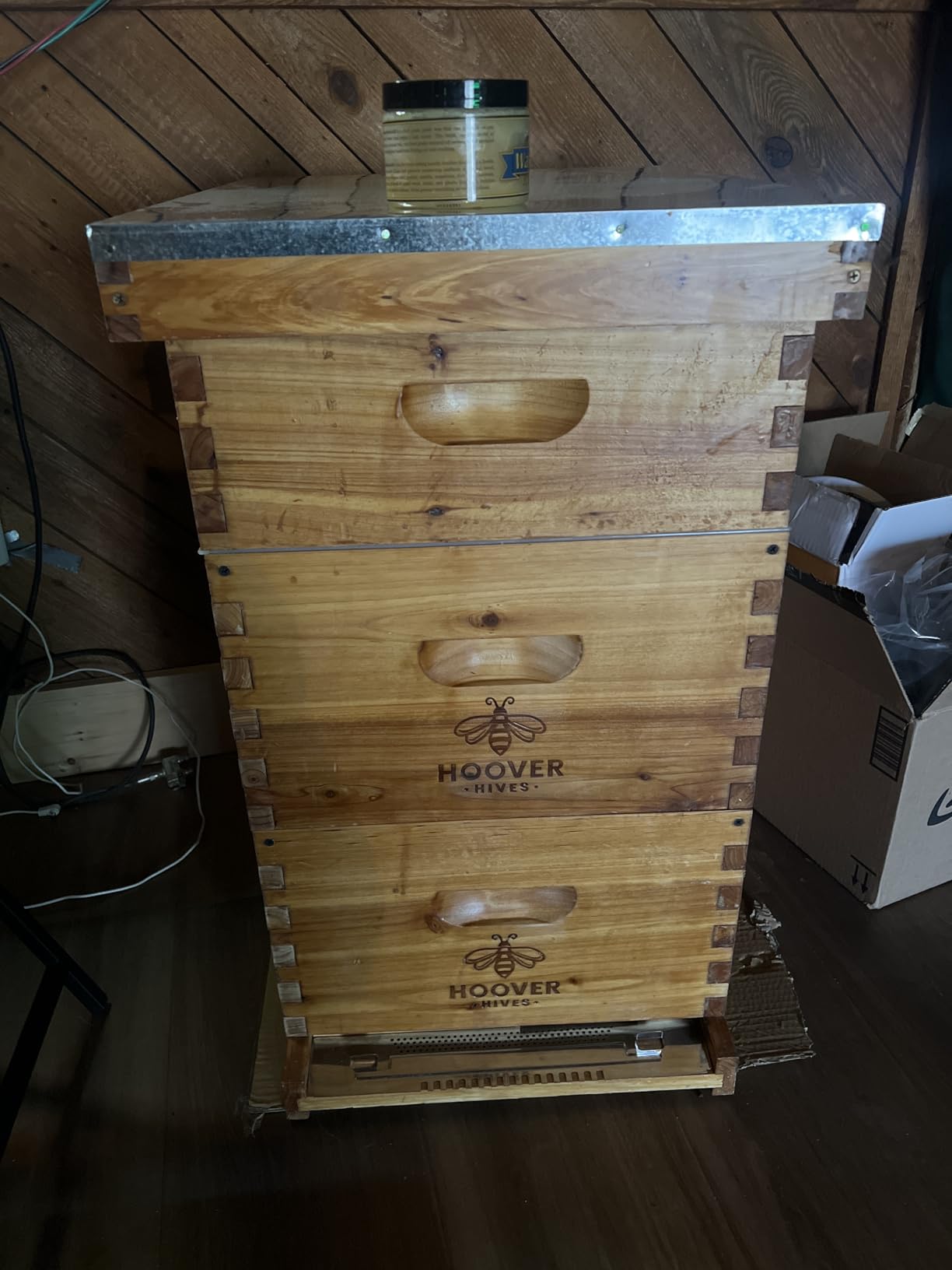 Hoover Hives: The Original Beeswax Coated Beehive Kit. Includes 2 Deep & 1 Medium Boxes with 10 Wooden Frames & Heavy Wax Coated Foundations. Easy Assembly with Predrilled Holes& Screws (Unassembled) customer photo 2