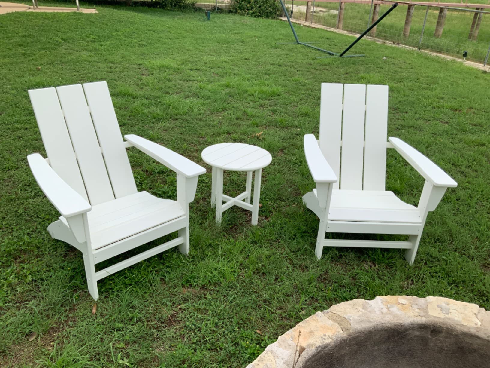 POLYWOOD Modern Adirondack Chair - All-Weather Outdoor Lawn Adirondack Chairs - HDPE, Fade-Resistant & Durable Outdoor Furniture - For Patio, Deck & Fire Pit Chairs - Navy customer photo 2