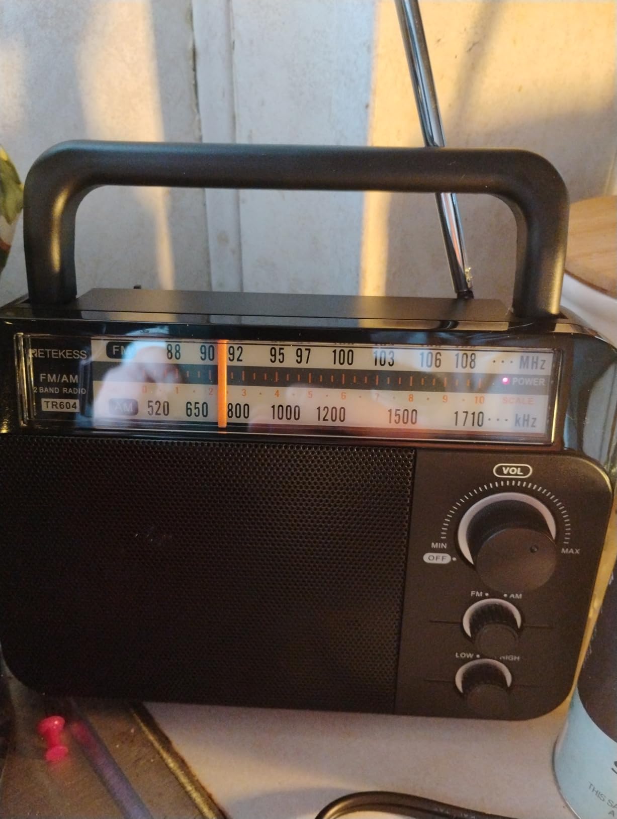 Retekess TR604 AM FM Radio,Portable Radio Plug in Wall,D Battery Operated,Large Dial,High/Low Tone Mode,Big Speaker,Earphone Jack,for Home,Picnic,Senior customer photo 1