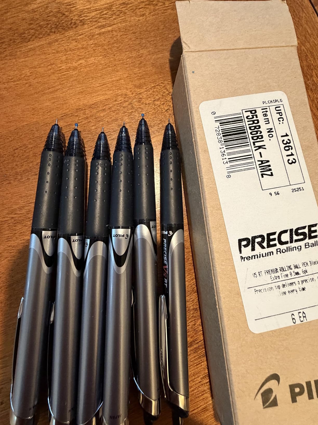 PILOT Precise V5 RT Rollerball Pens, Black, Pack of 6 customer photo 1