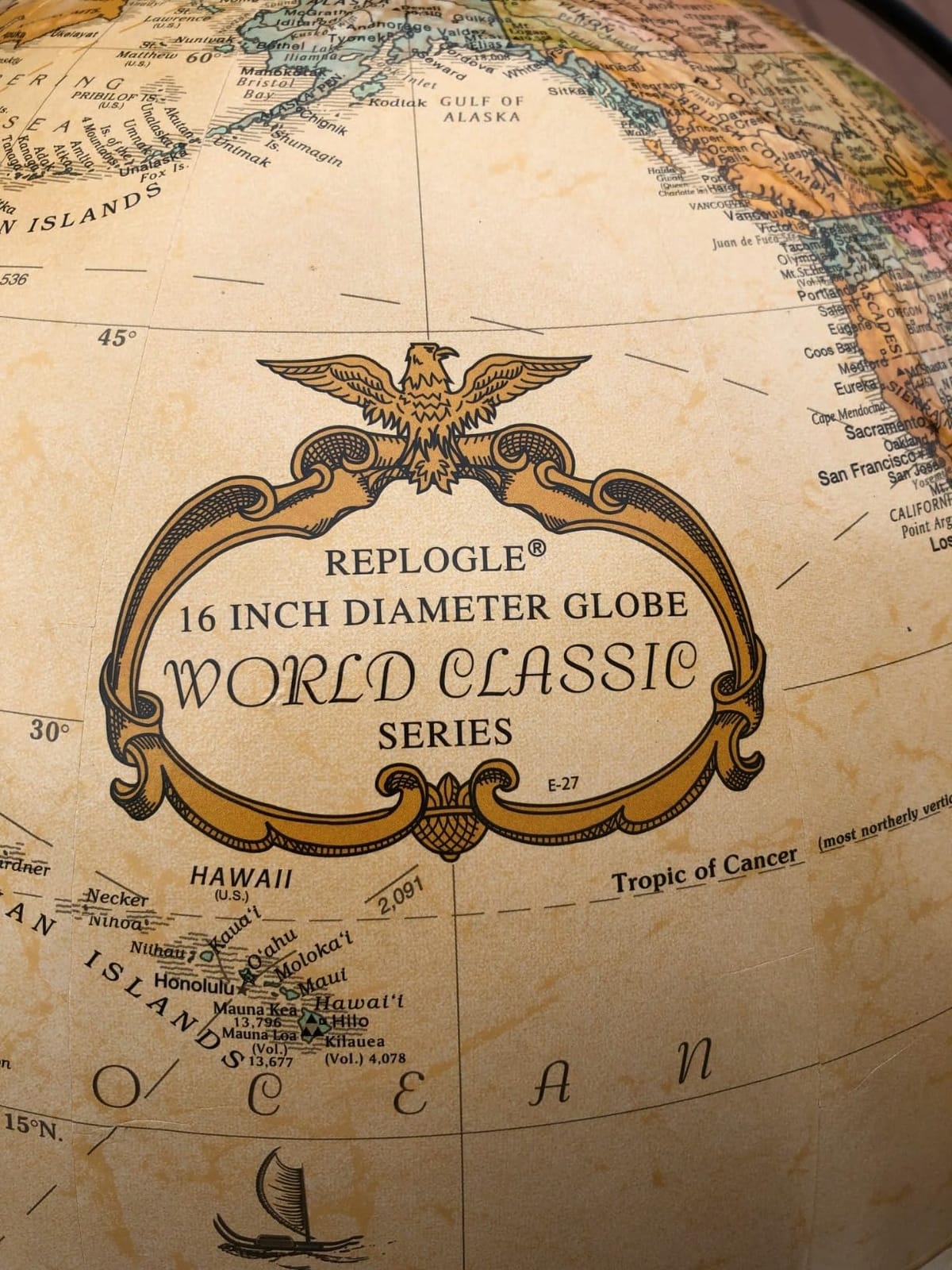 Replogle Eureka 16 inch Desktop Globe with Antique Raised Relief Map and Full Swing Gyromatic Assembly customer photo 1
