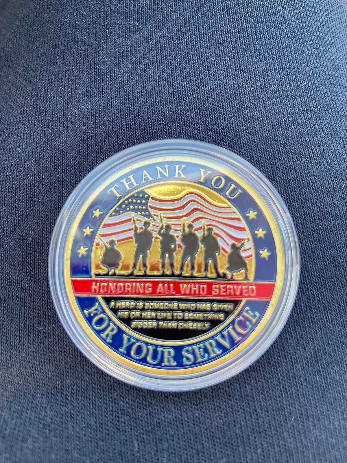 Military Veterans Challenge Coin Thank You for Your Service Appreciation Gift customer photo 2