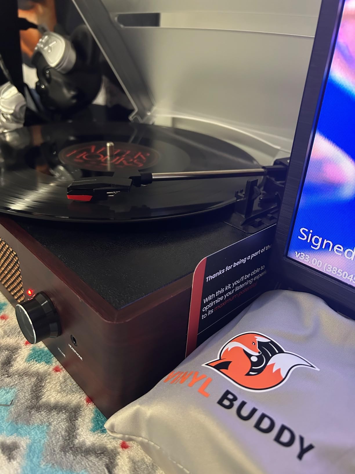 5-in-1 Vinyl Record Cleaning Kit | Premium Hardwood Velvet & Microfiber Brush, Stylus Brush, Alcohol-Free Solution & Storage Pouch - Clean, Protect & Restore Your LPs customer photo 1