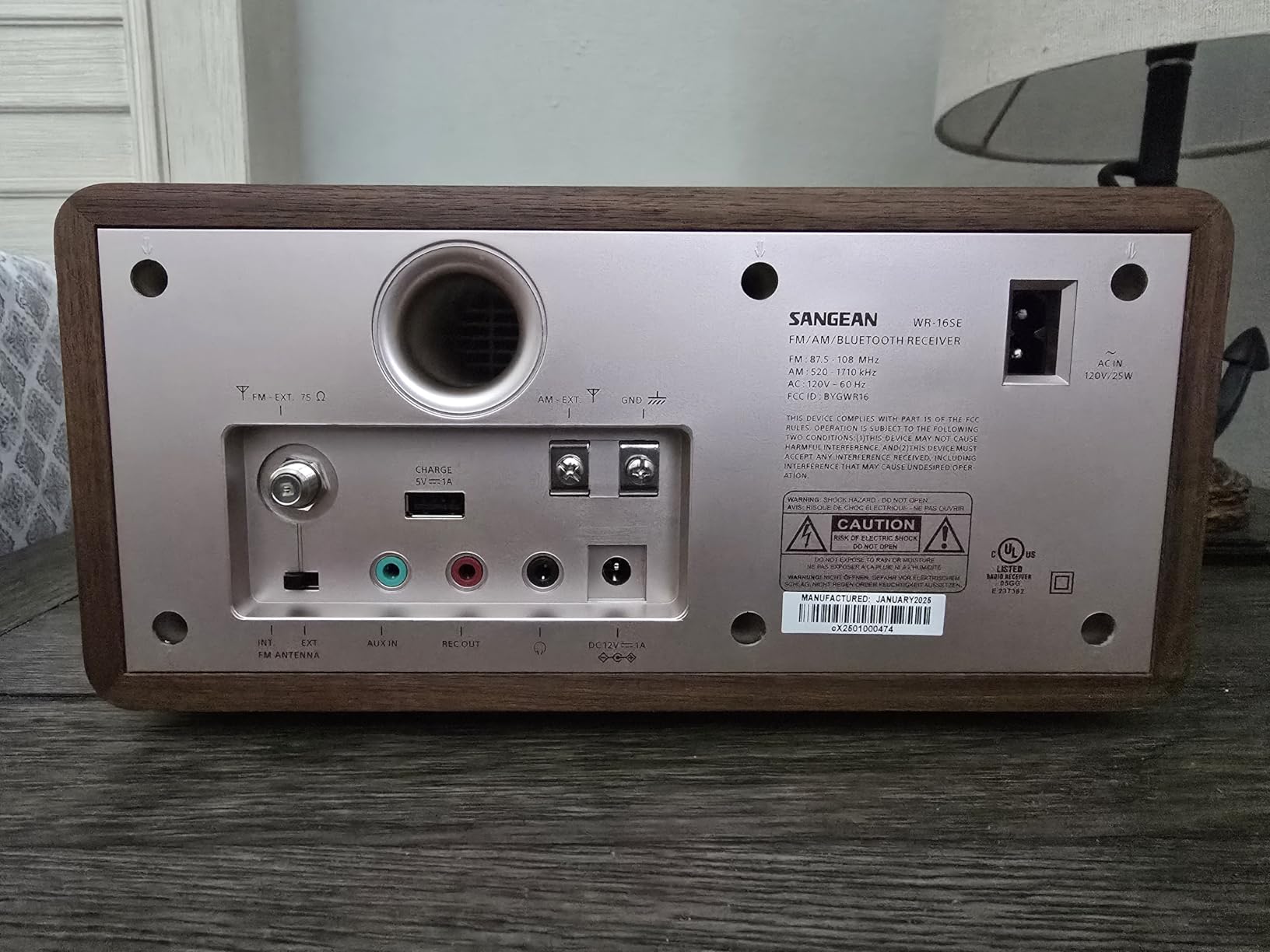 Sangean WR-16SE AM/FM/Bluetooth/Aux-in/USB Phone Charging 45th Anniversary Special Edition Wooden Cabinet Radio (Dark Walnut with Rose Gold) customer photo 1