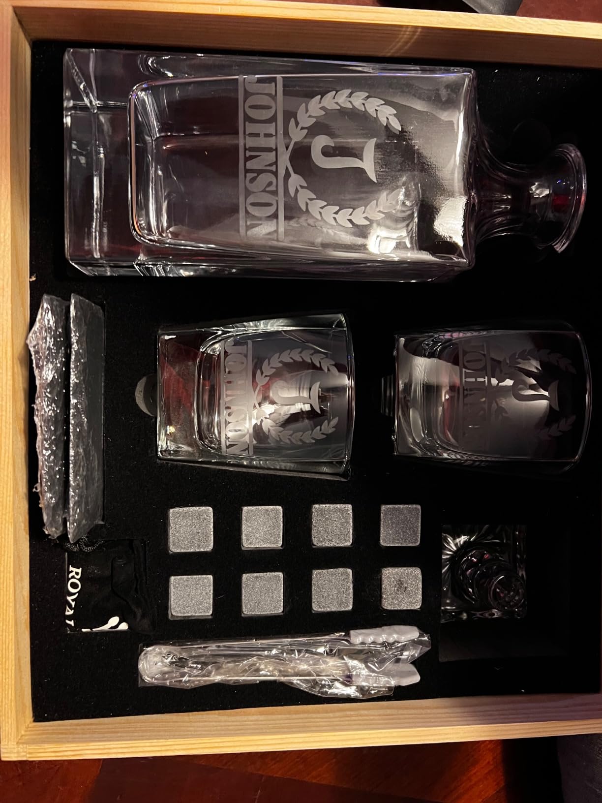 Whiskey Decanter Set for Men, Bourbon Decanter 24 oz with Glasses | Complete Gift with Chilling Stones, Coasters & Tongs - Liquor Gift for Husband, Dad & Boyfriend customer photo 1